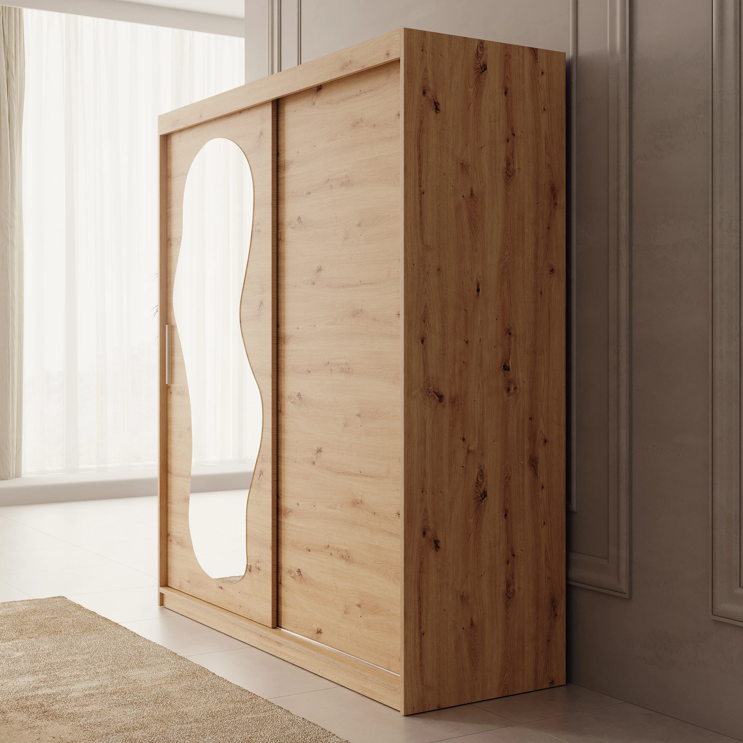 Ulysses - Kledingkast met schuifdeuren - Eiken - 180x62x200 cm - Image 4