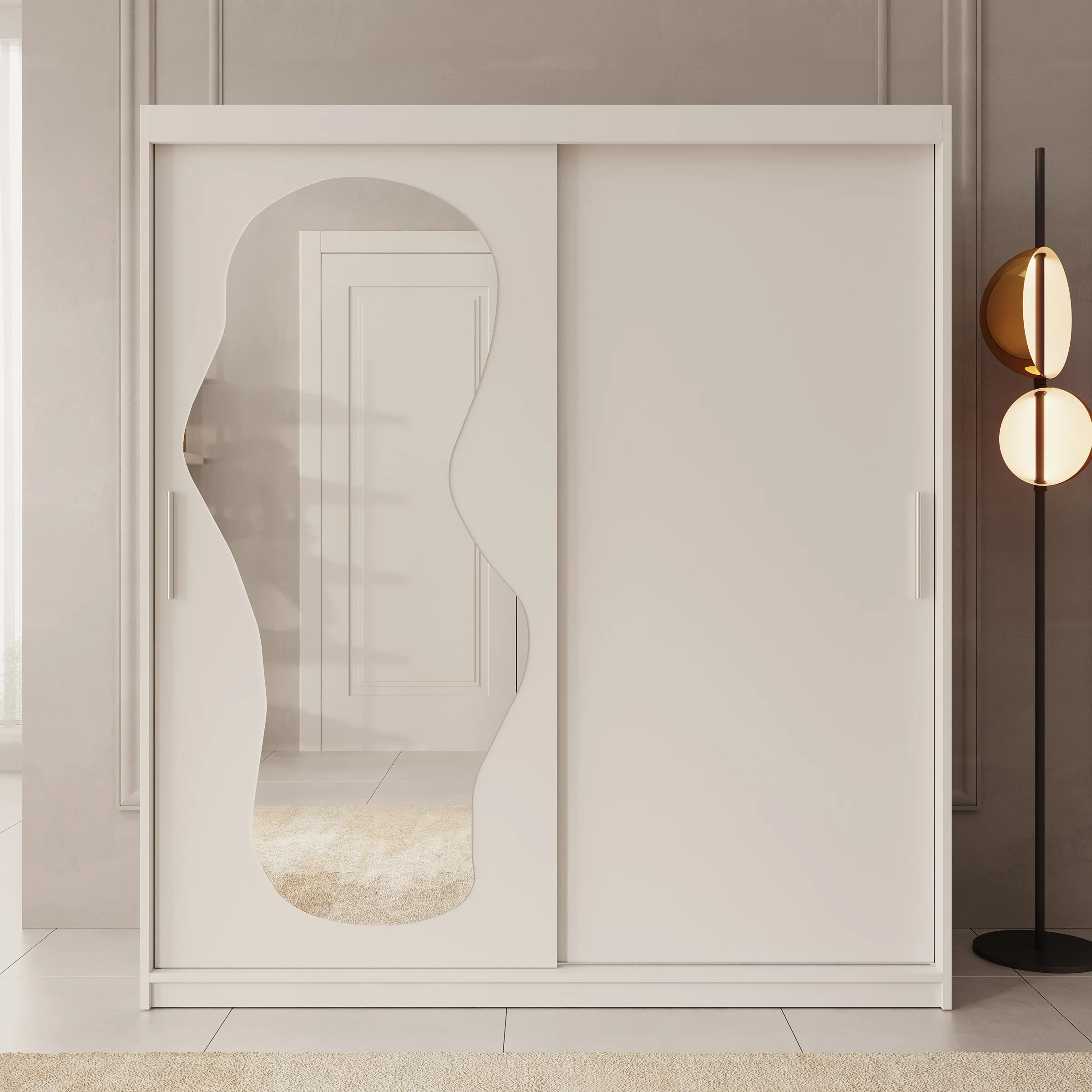 Ulysses - Kledingkast met schuifdeuren - Wit - 180x62x200 cm - Image 3