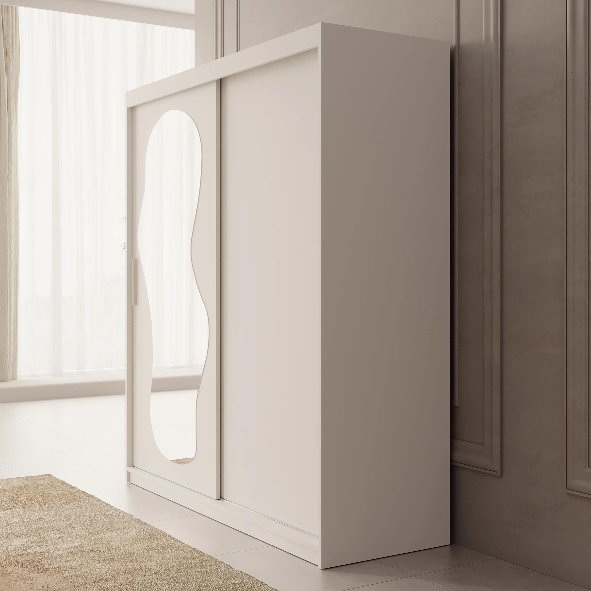 Ulysses - Kledingkast met schuifdeuren - Wit - 180x62x200 cm - Image 4