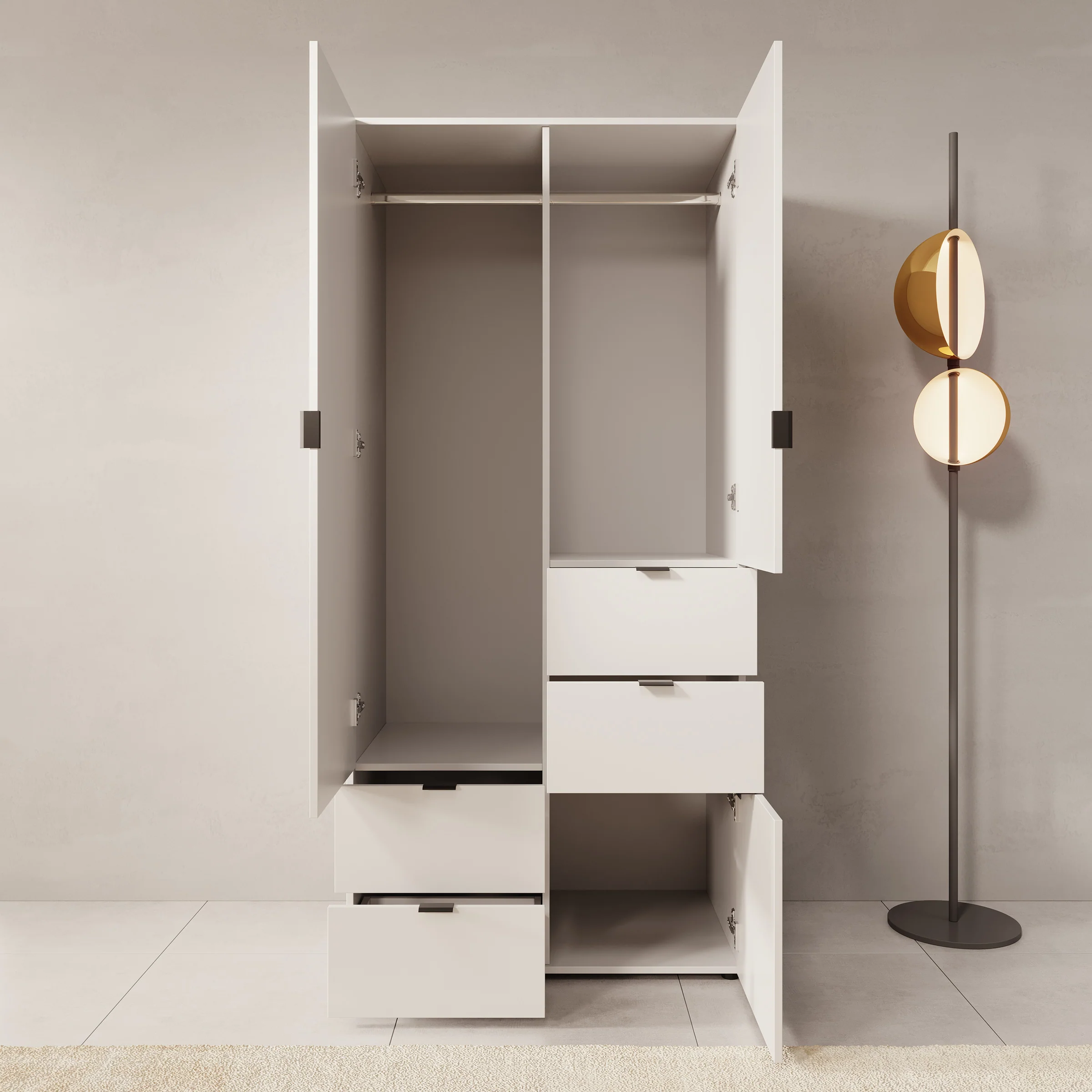 Zayden - Kledingkast 2-deurs - Wit - 90x55x190 cm - Image 2