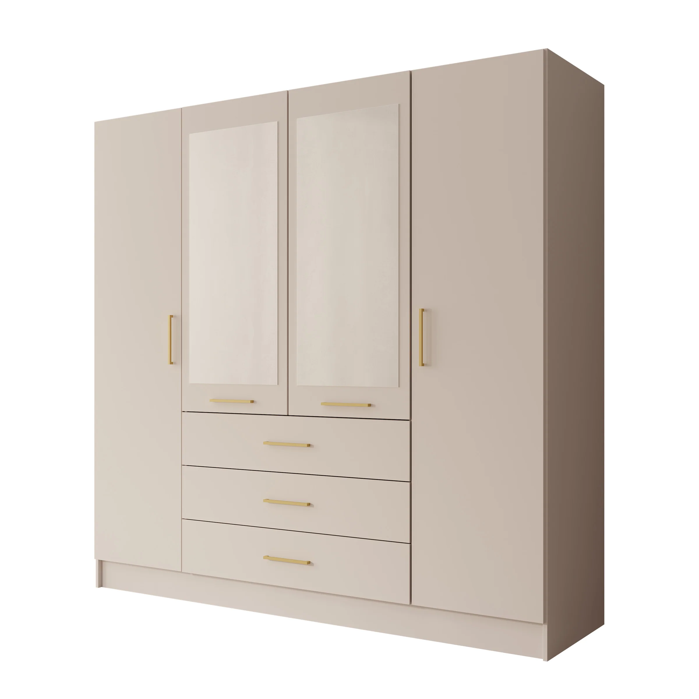 Komodo - Kledingkast met 4 deuren - Beige - 200x61x201 cm - Image 6
