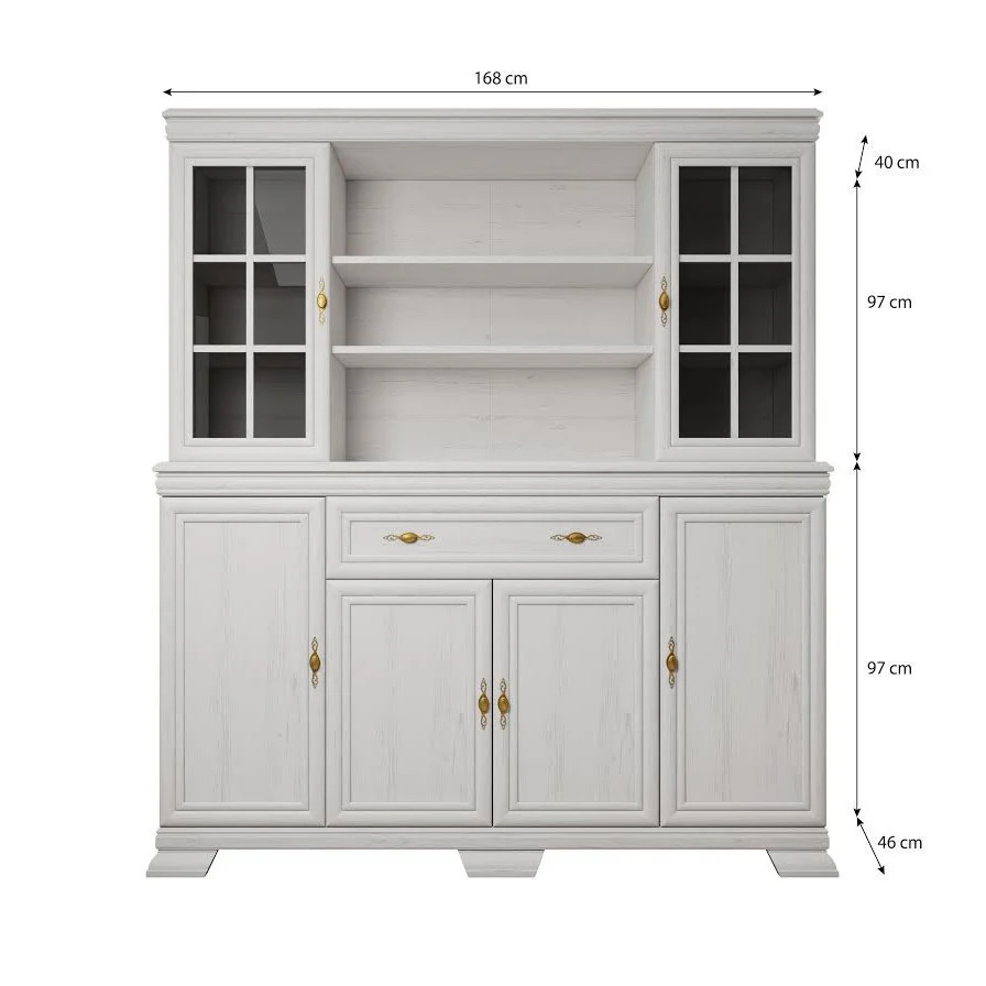 Kresto - Buffetkast - Wit/eiken - 168x40x197 cm - Image 4