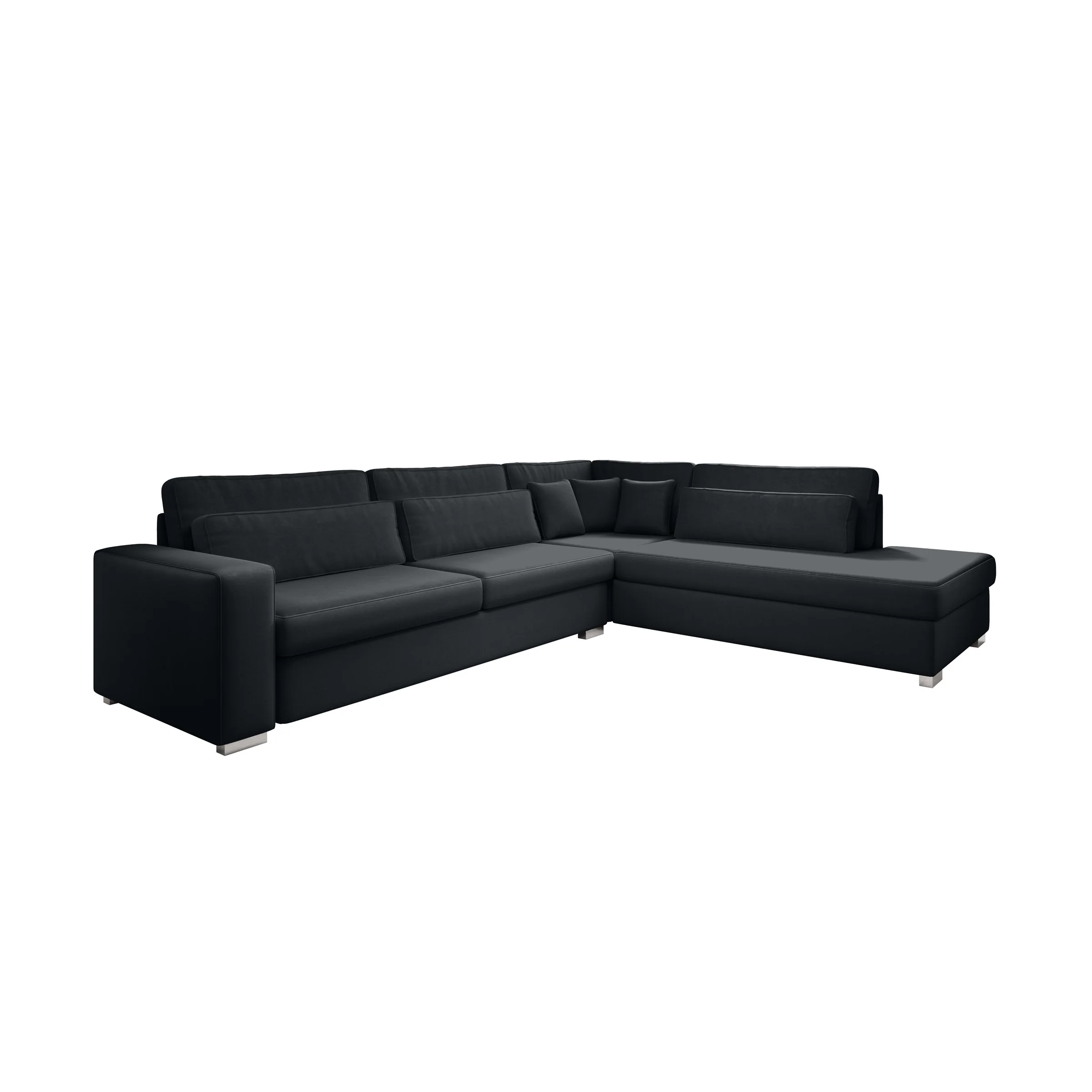 Kristina - Hoekbank 5-zits - Zwart velvet - Rechts - 320x245x88 cm - Image 5