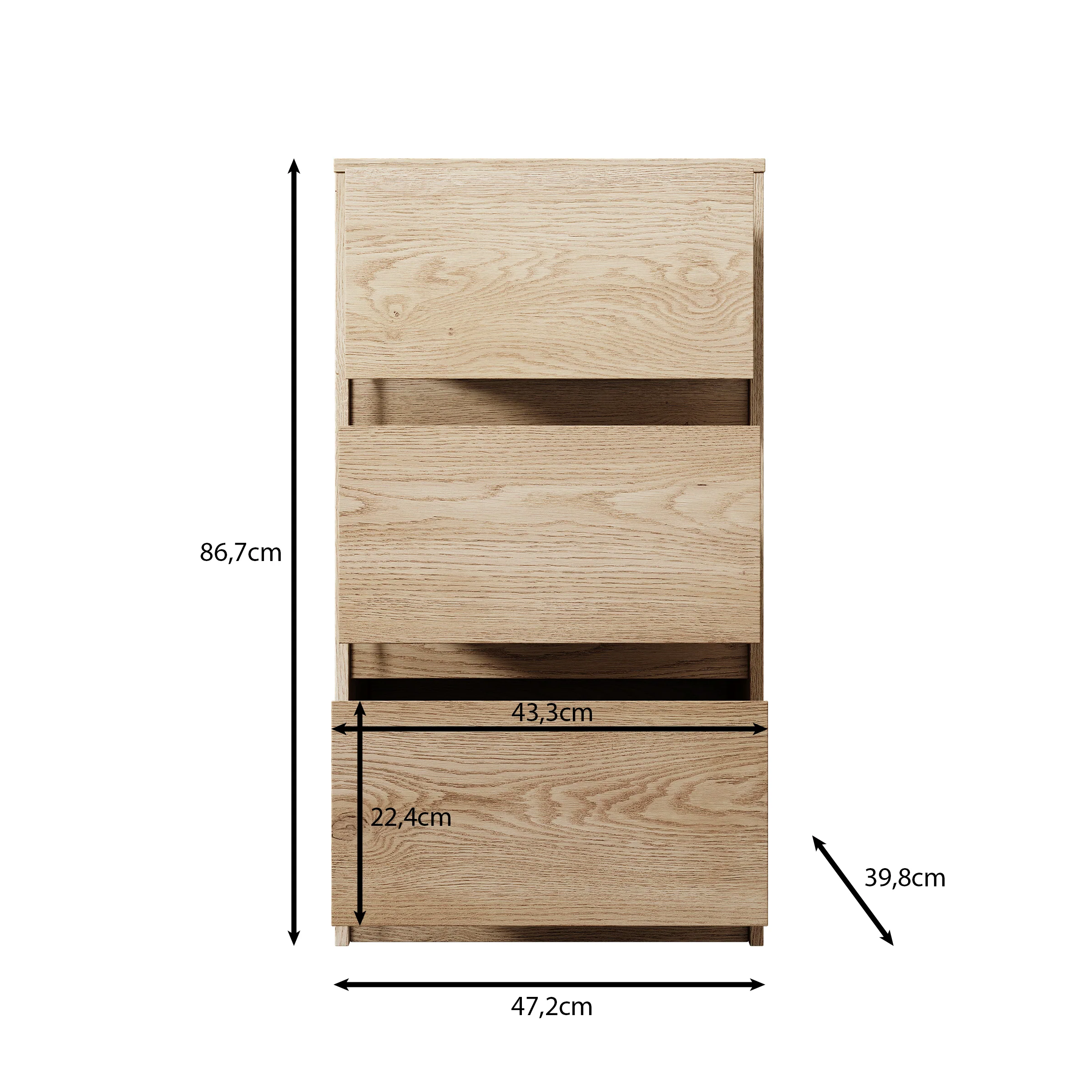 Cuarto - Ladekast - Eiken - 47x40x87 cm - Image 5
