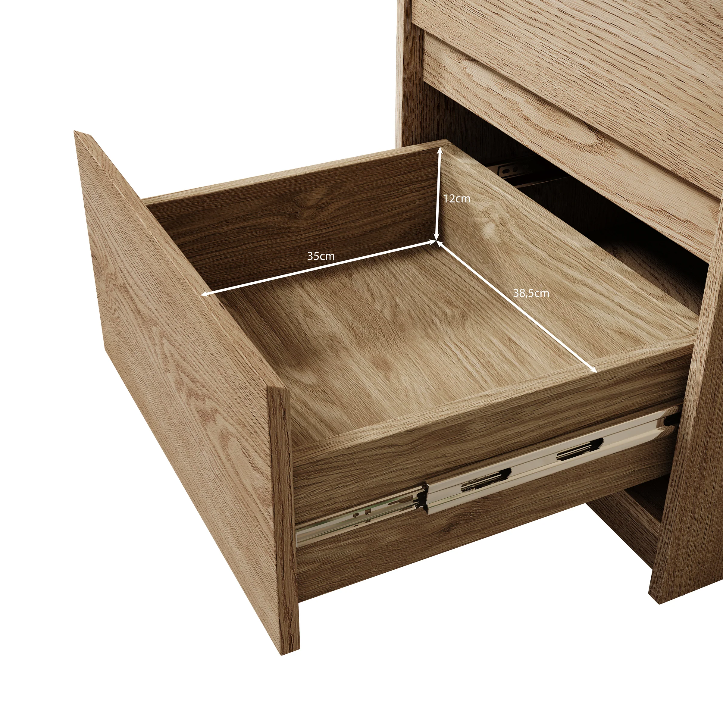 Cuarto - Ladekast - Eiken - 47x40x87 cm - Image 6