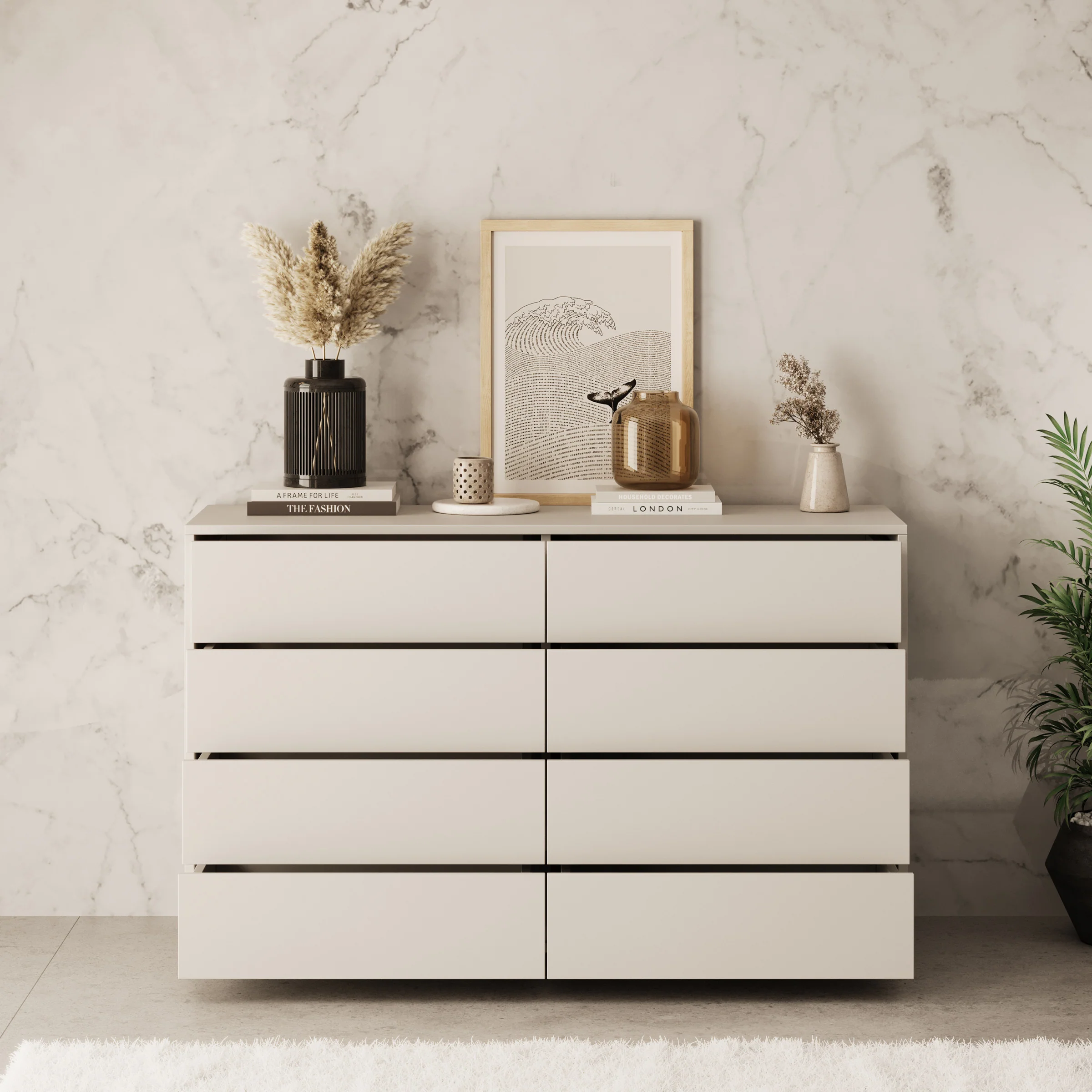 Gideon - Ladekast 8 lades - Beige - 120x41x93 cm - Image 2