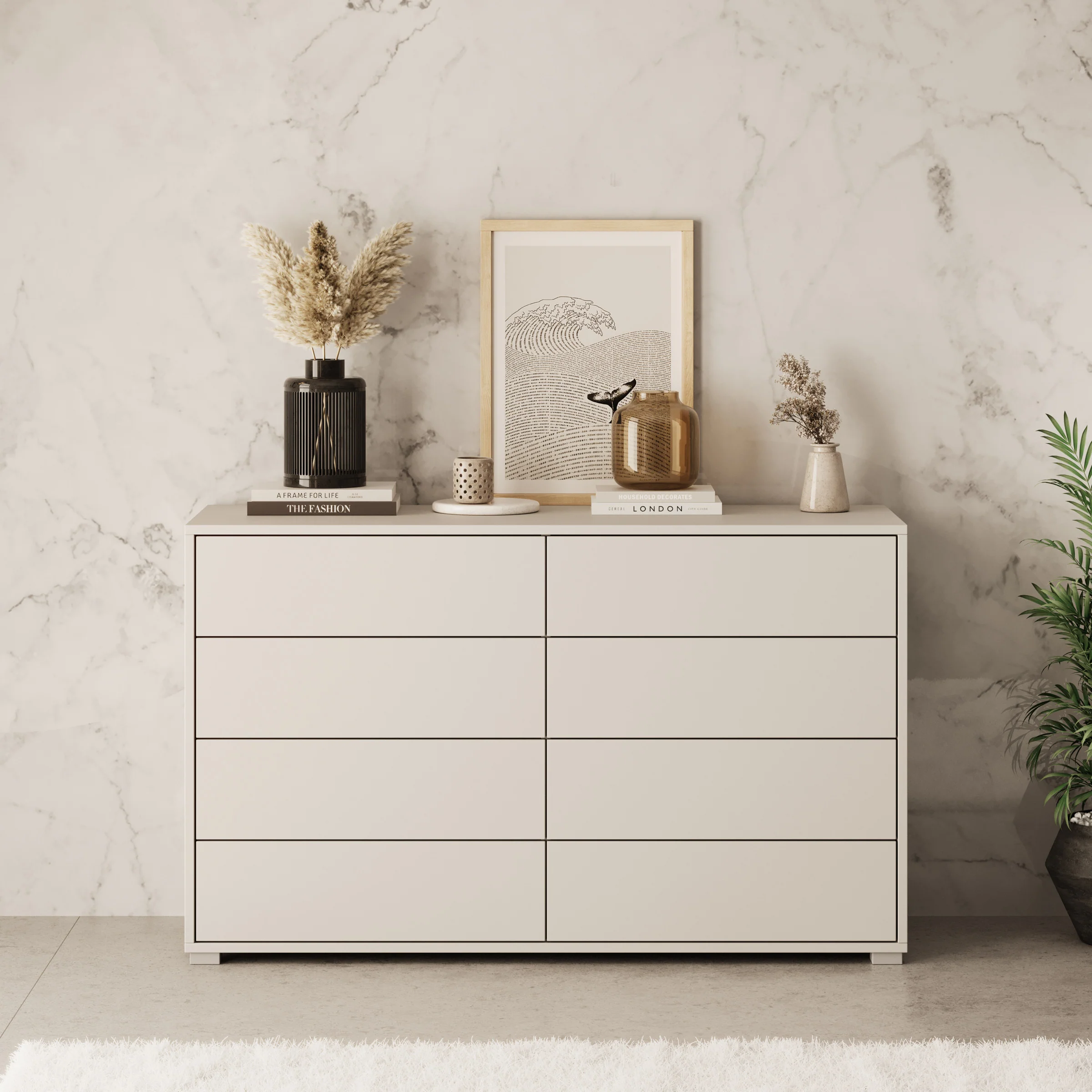 Gideon - Ladekast 8 lades - Beige - 120x41x93 cm - Image 3