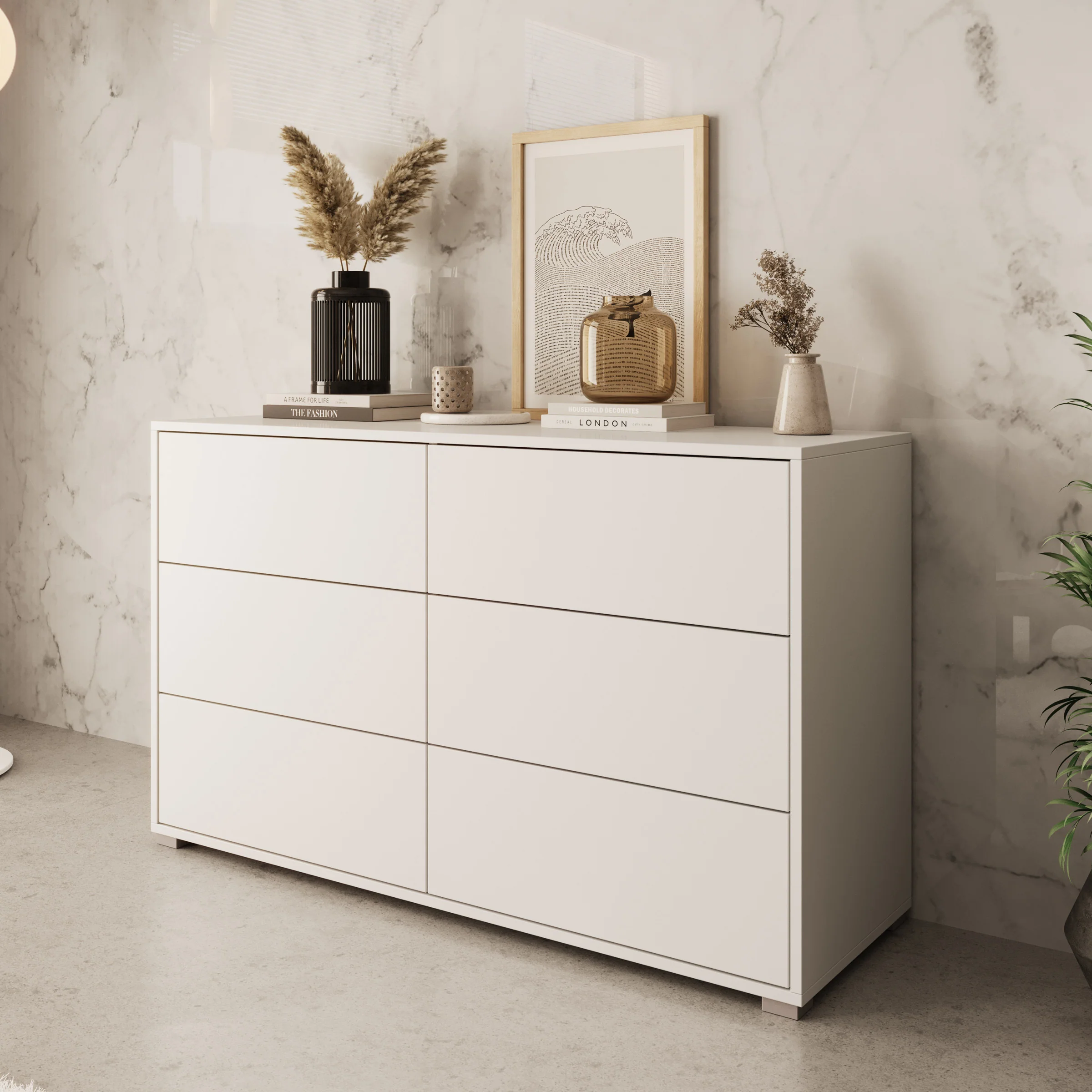 Gideon - Ladekast - Wit - 120x41x73 cm