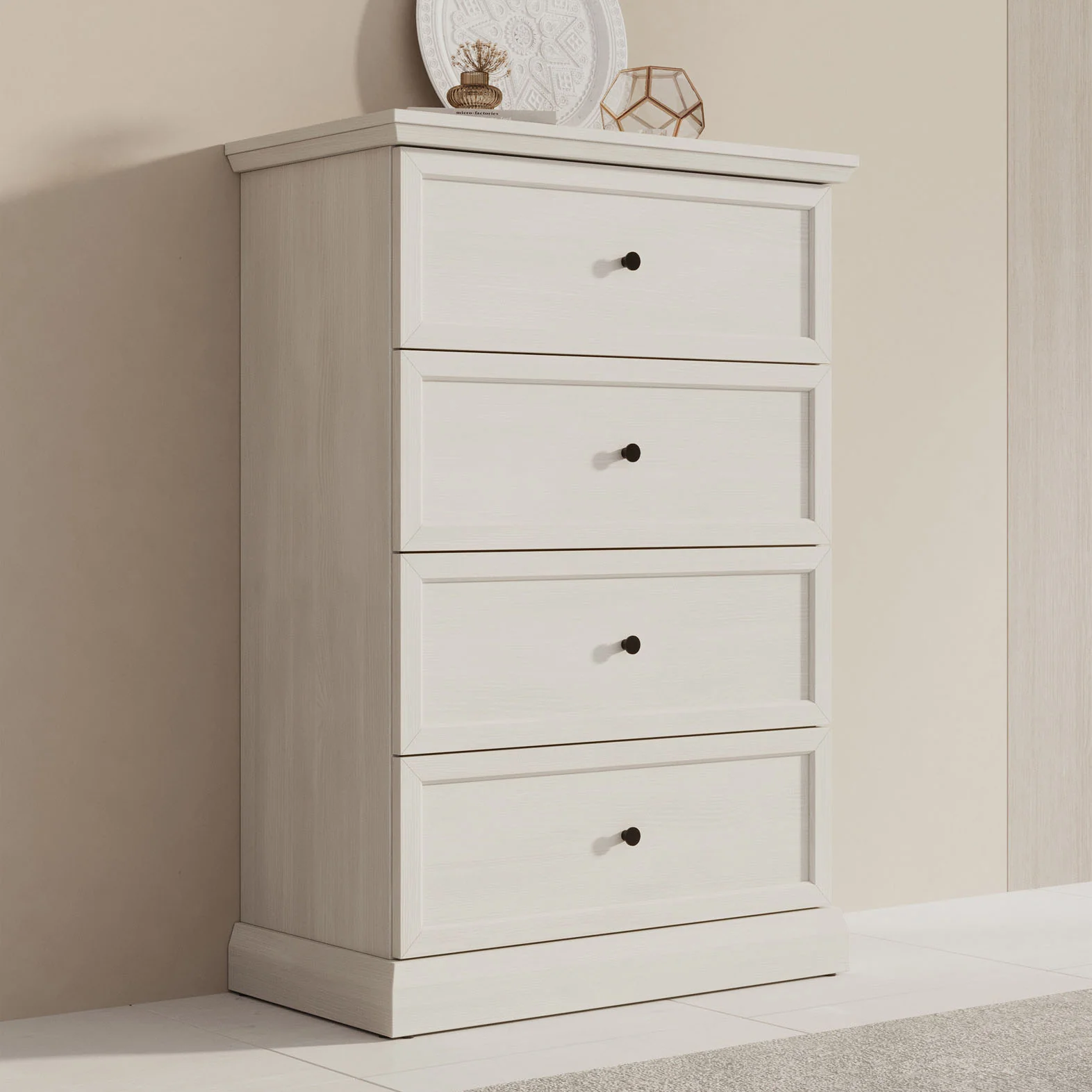 Leroy - Ladekast - Wit eiken - 75x40x110 cm