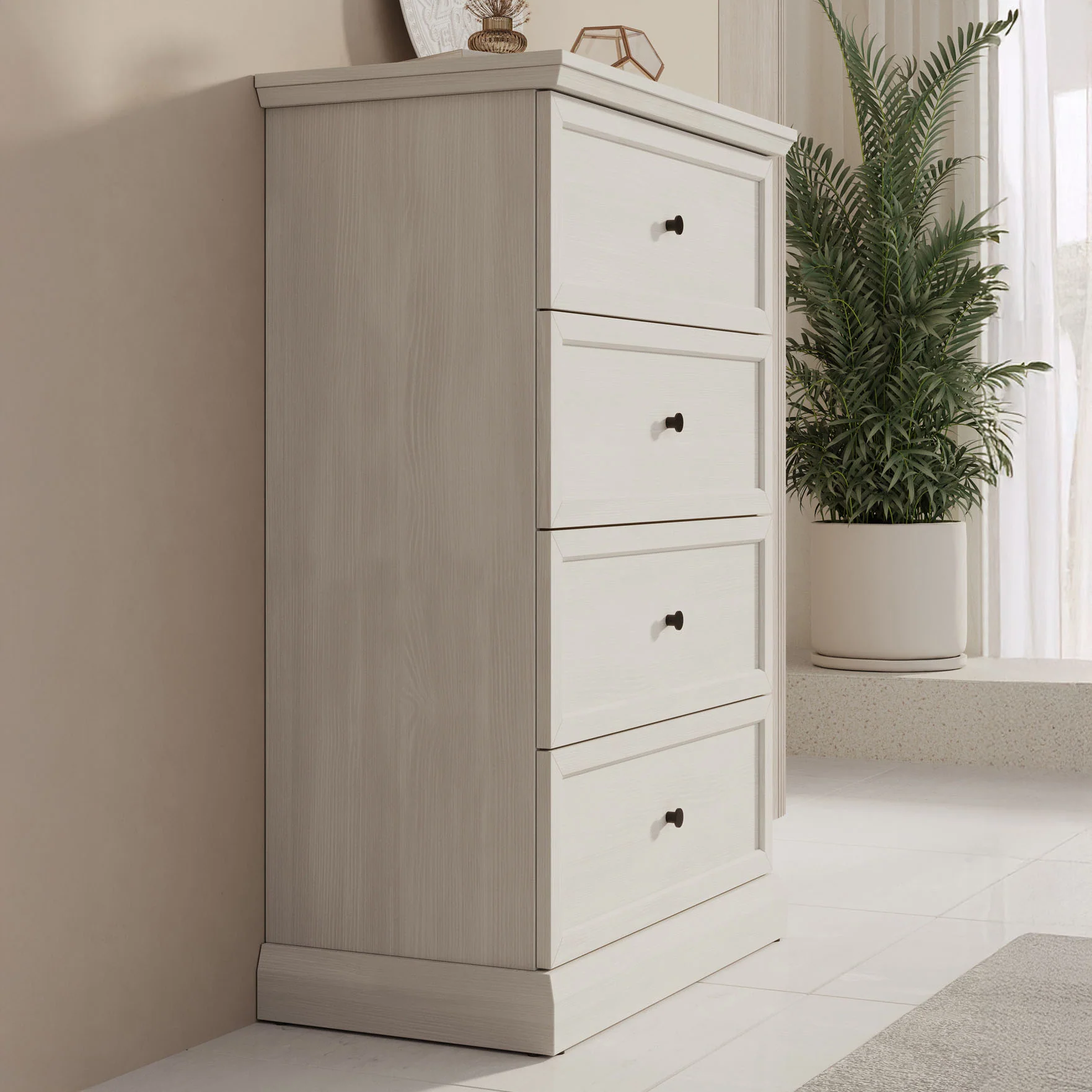 Leroy - Ladekast - Wit eiken - 75x40x110 cm - Image 4
