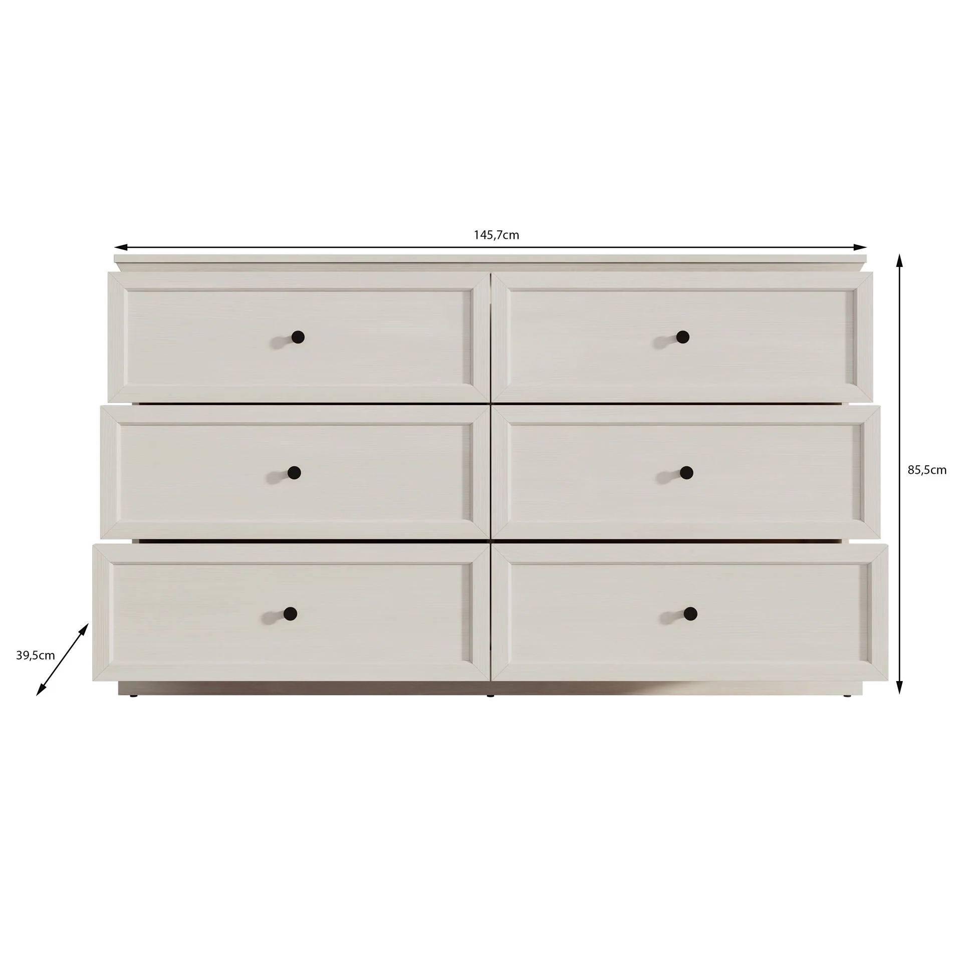 Leroy - Ladekast - Zwart eiken - 146x40x86 cm - Image 5