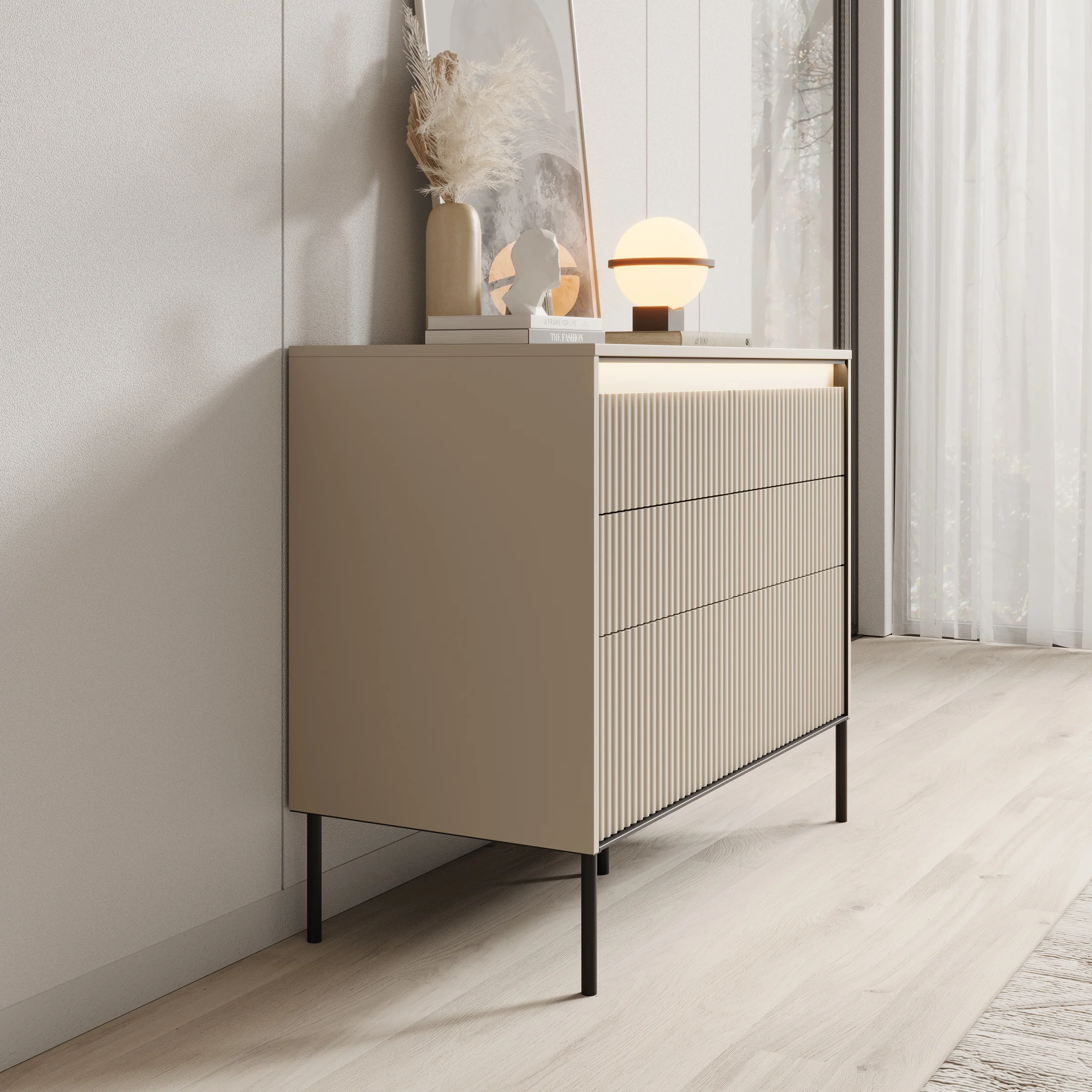 Timoteo - Ladekast - Beige - 104x47x83 cm - Image 4