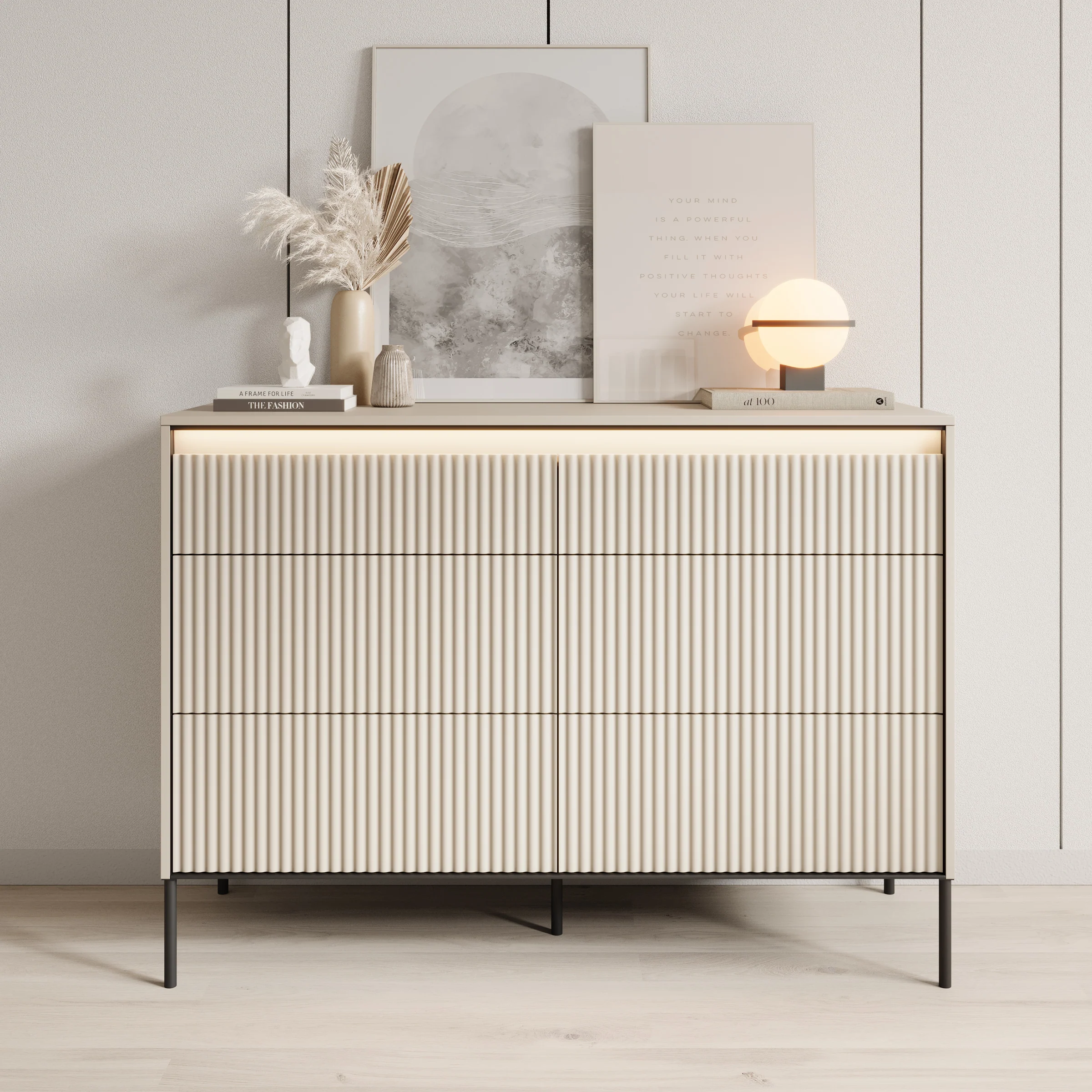 Timoteo - Ladekast - Beige - 130x47x94 cm - Image 3