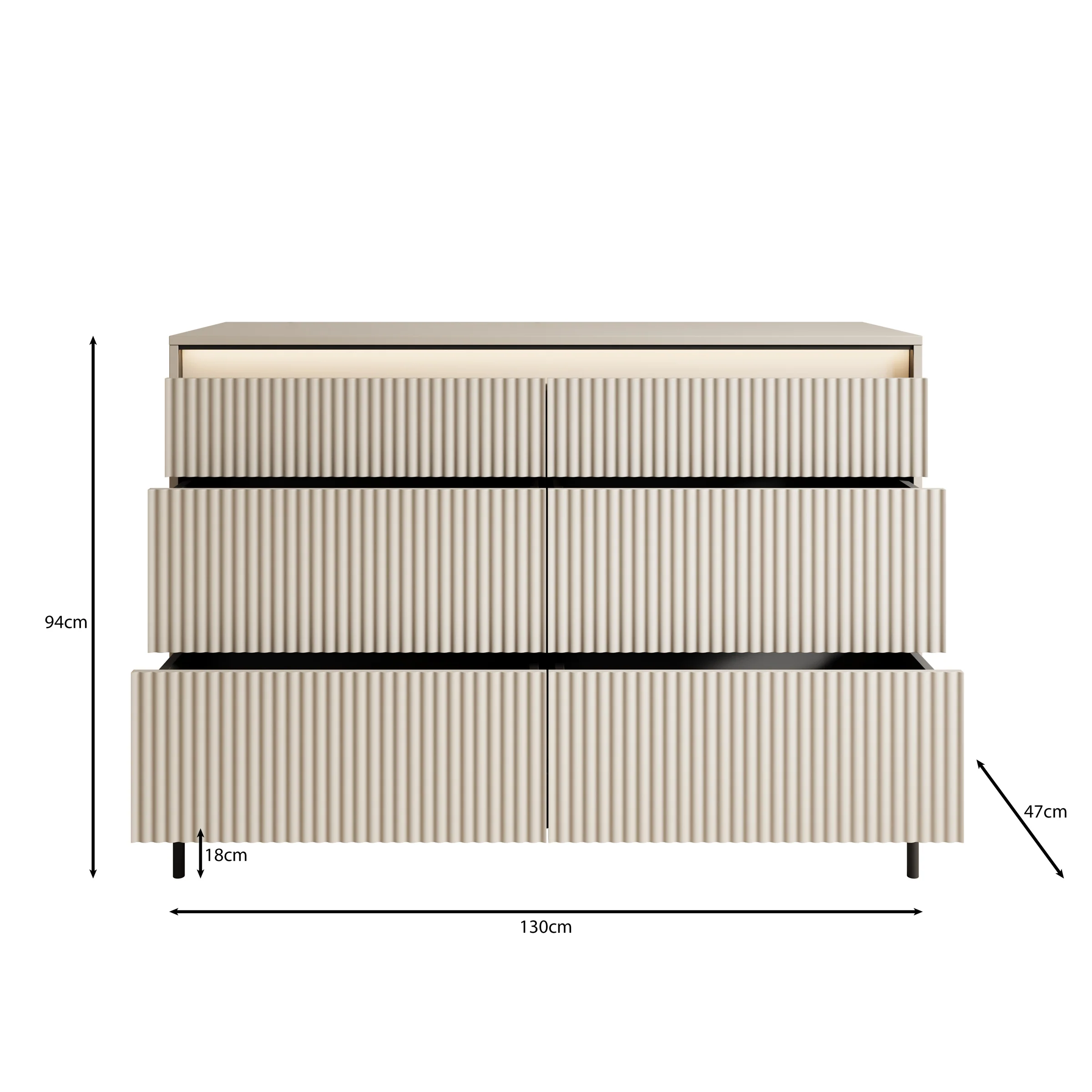 Timoteo - Ladekast - Beige - 130x47x94 cm - Image 5