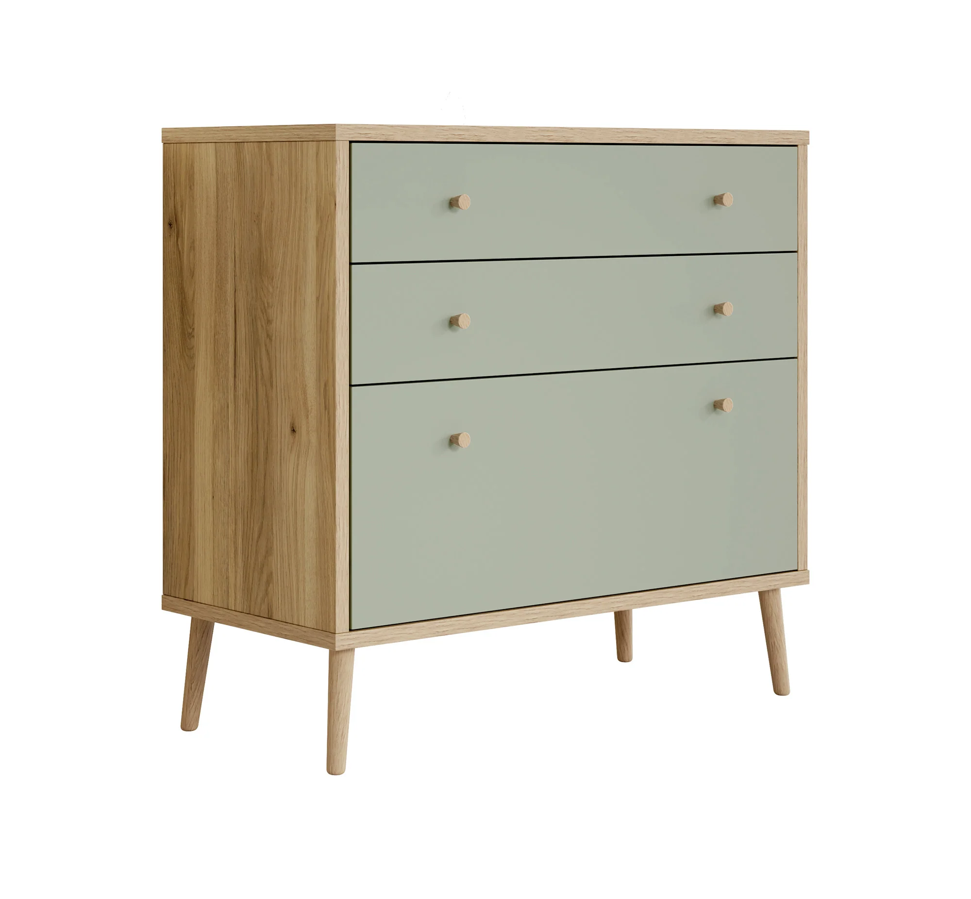 Ladekast Wally - Licht eiken - Groen - 90 cm - Image 7