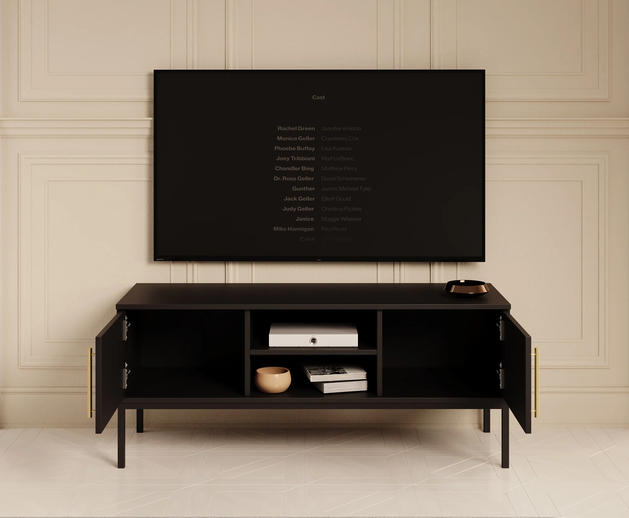 Lagos - TV-Meubel met 2 deuren - Zwart - 120 cm - Image 3