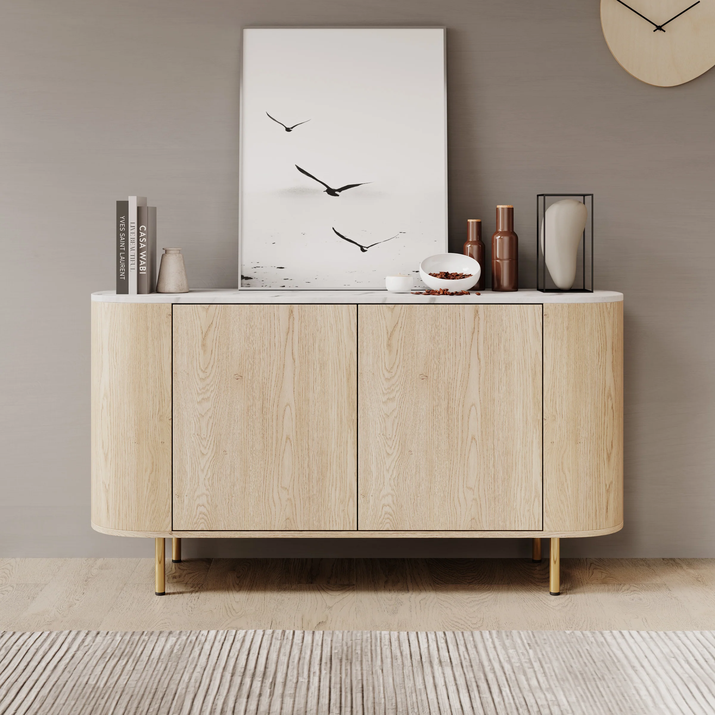 Lauran - Dressoir - Eiken/Wit - 138x40x75 cm - Image 3