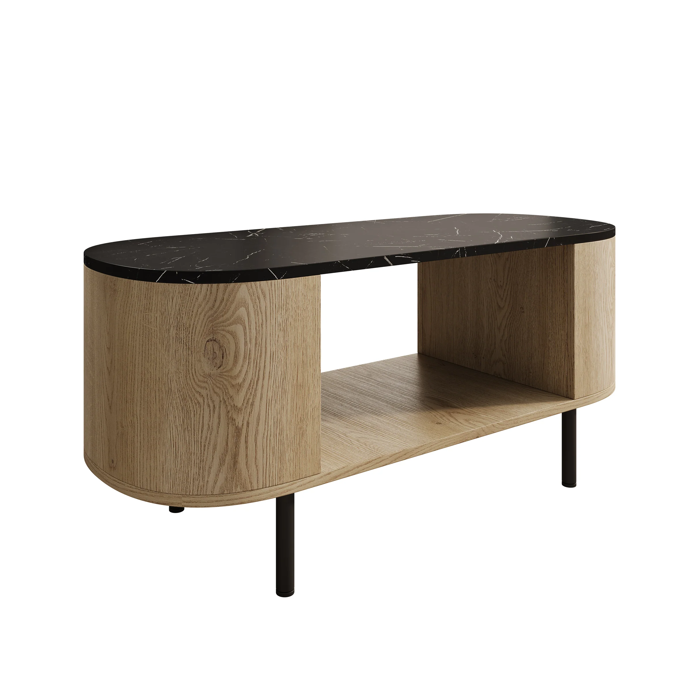 Lauran - Salontafel - Eiken/Zwart - 100x51x45 cm - Image 4