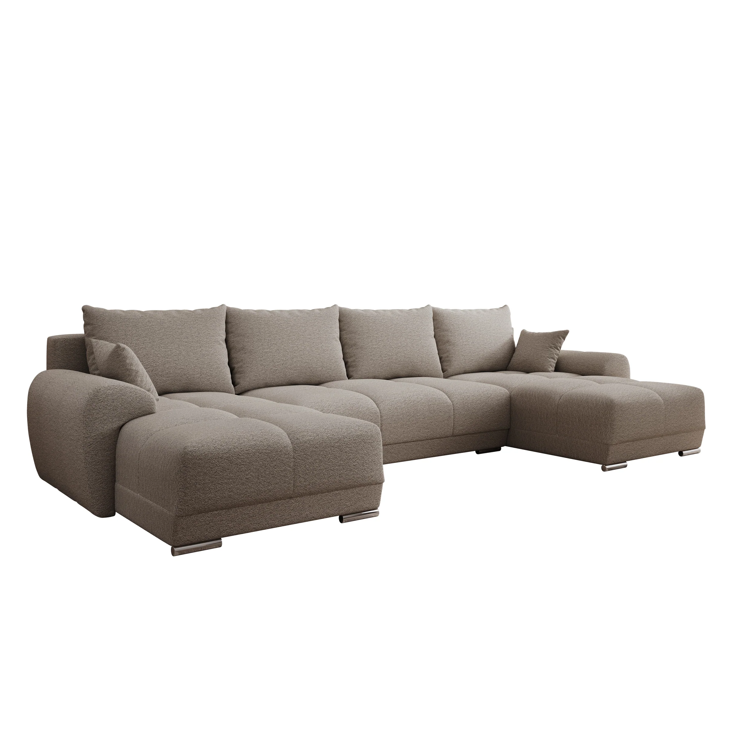 Layana U - Hoekbank 4-zits met chaise longue - Stof beige - Universeel - Image 5