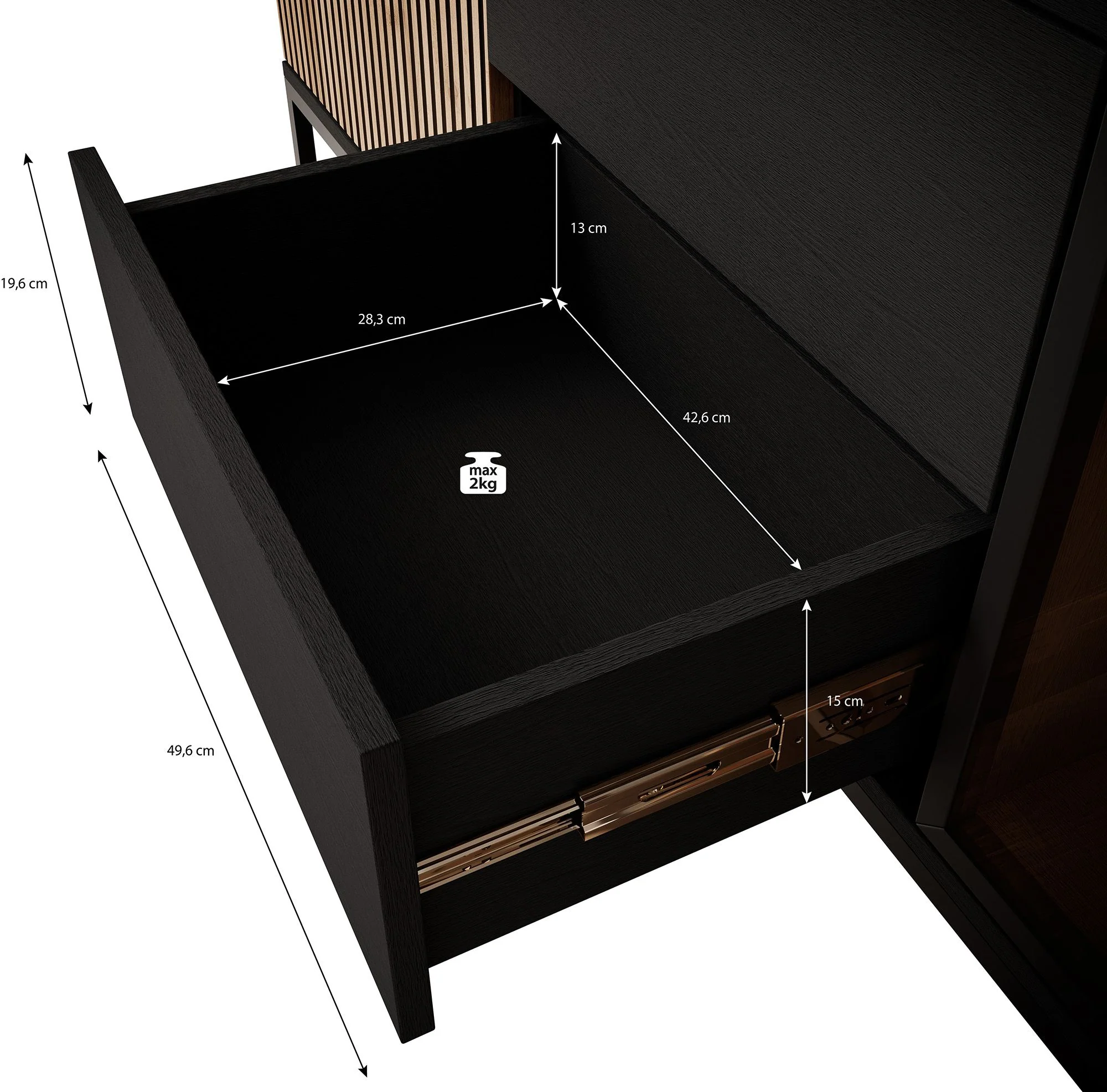 Legend 2 - Dressoir - Zwart/eiken - 154x39x83 cm - Image 6