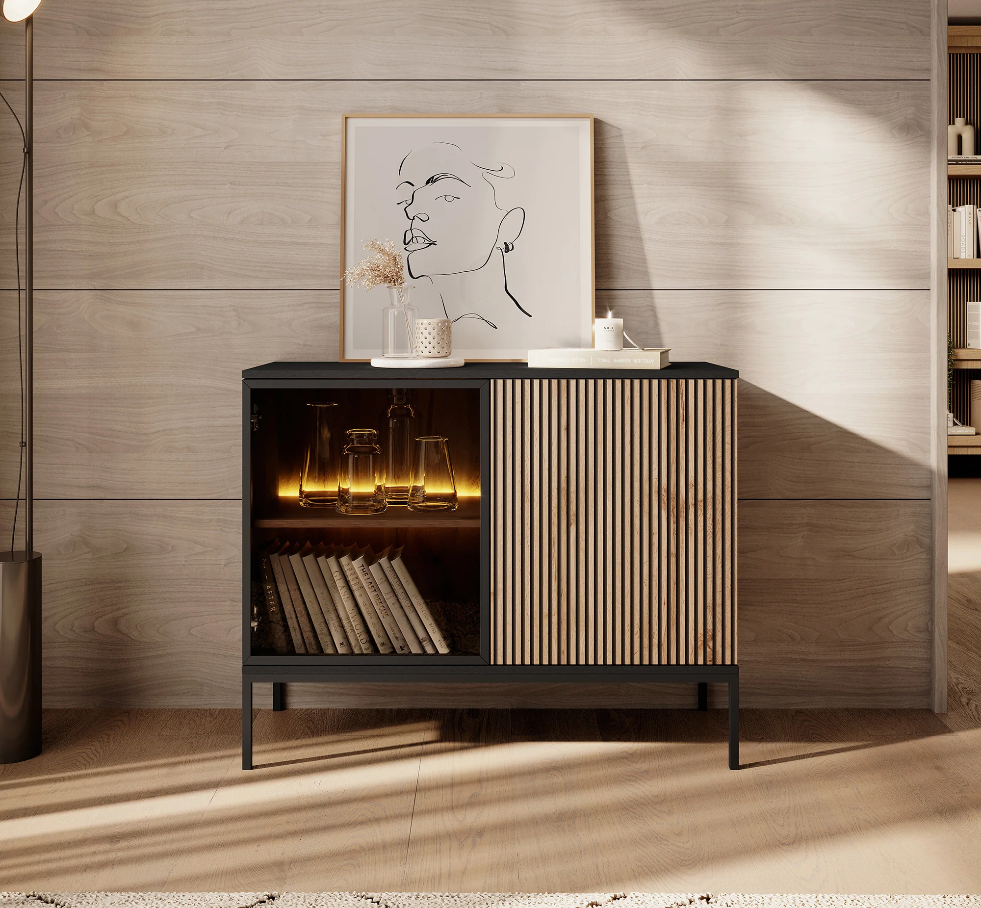Legend - Dressoir - Zwart/eiken - 104x39x83 cm - Image 2