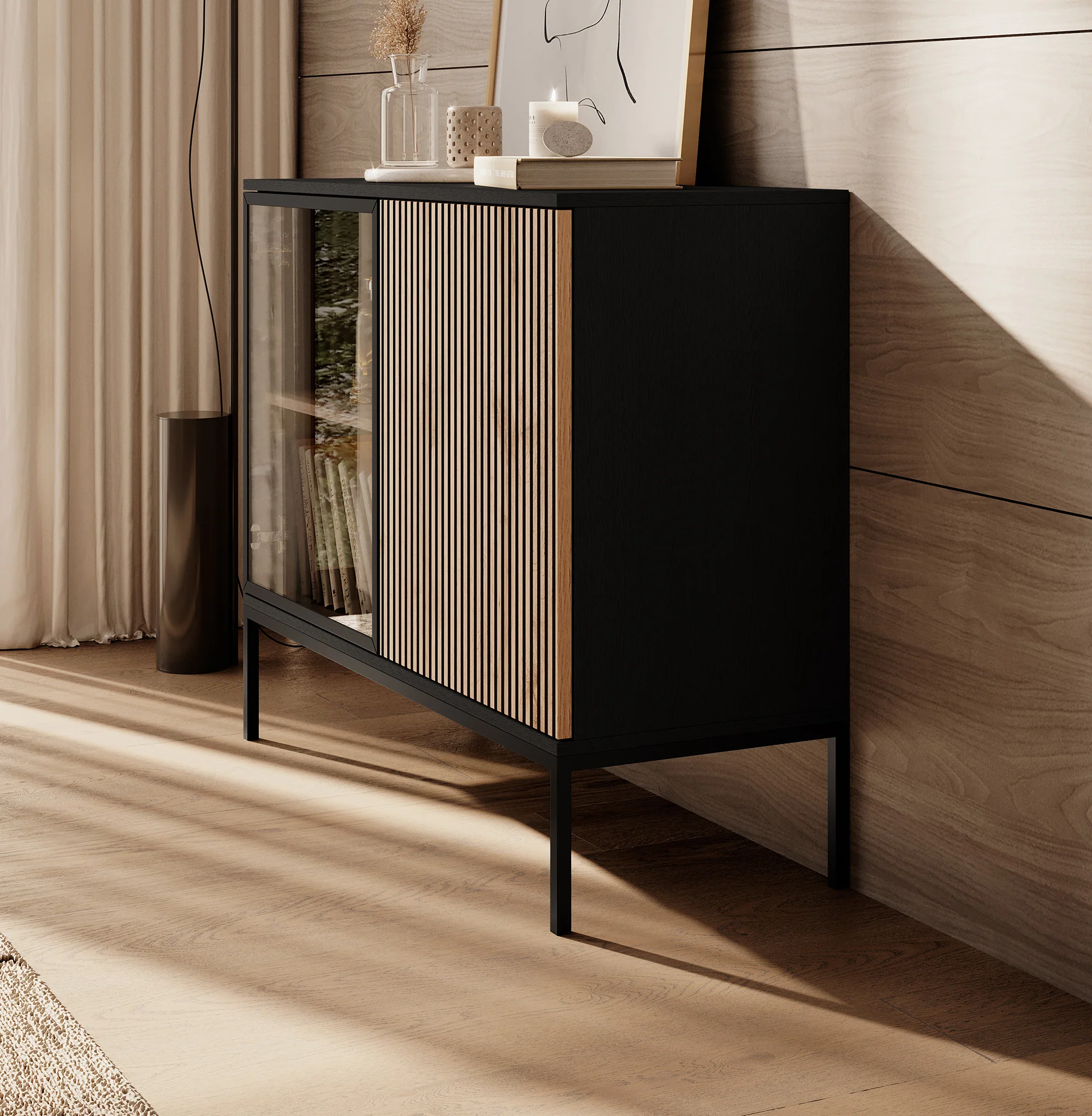 Legend - Dressoir - Zwart/eiken - 104x39x83 cm - Image 4