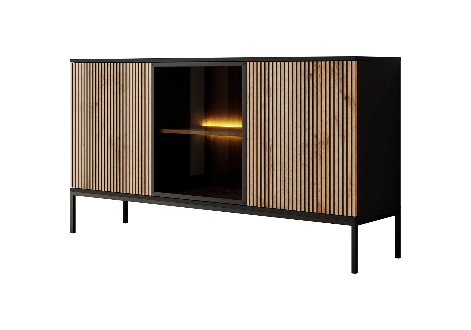 Legend - Dressoir - Zwart/eiken - 154x39x83 cm - Image 6