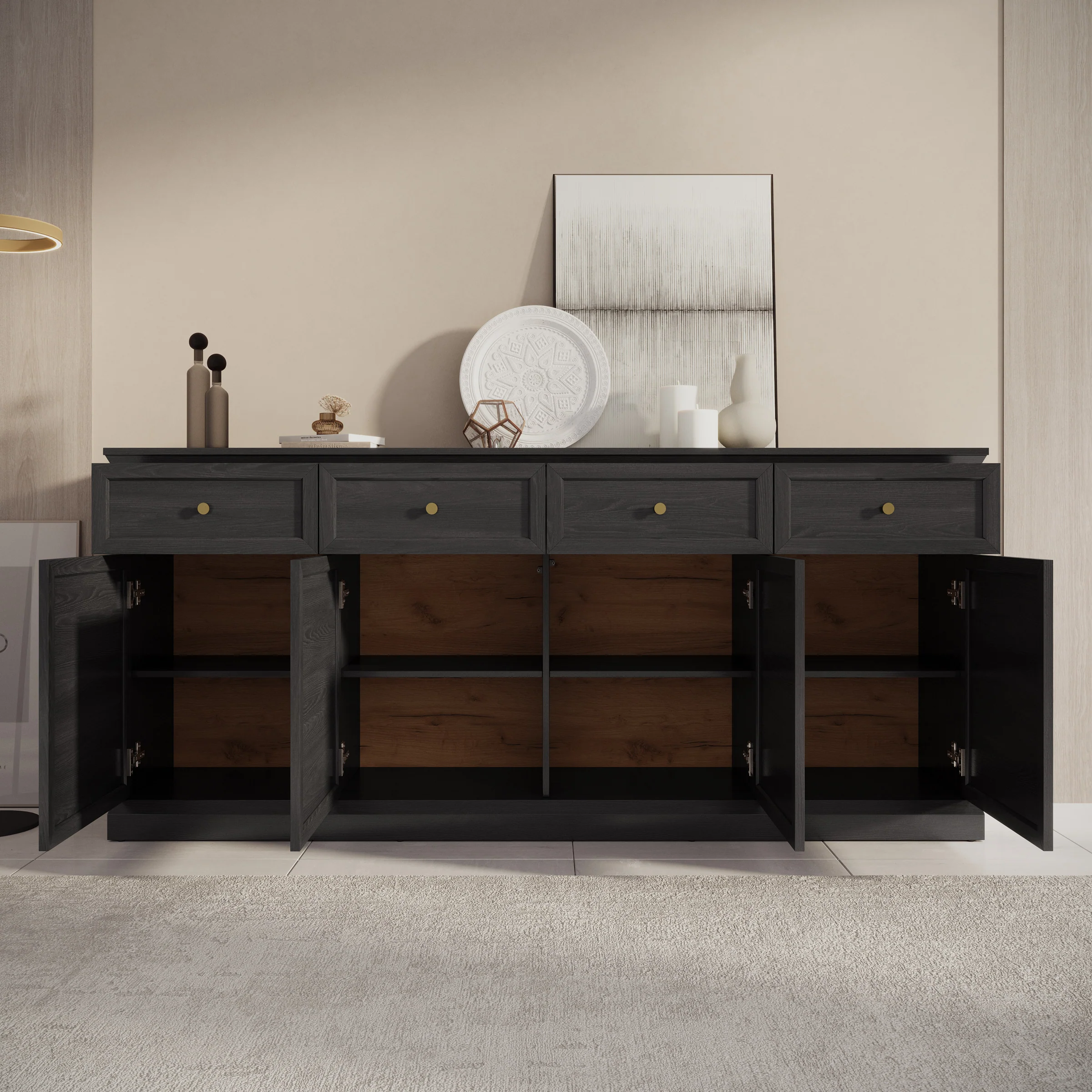 Leroy - Dressoir - Zwart - 193x40x86 cm - Image 2