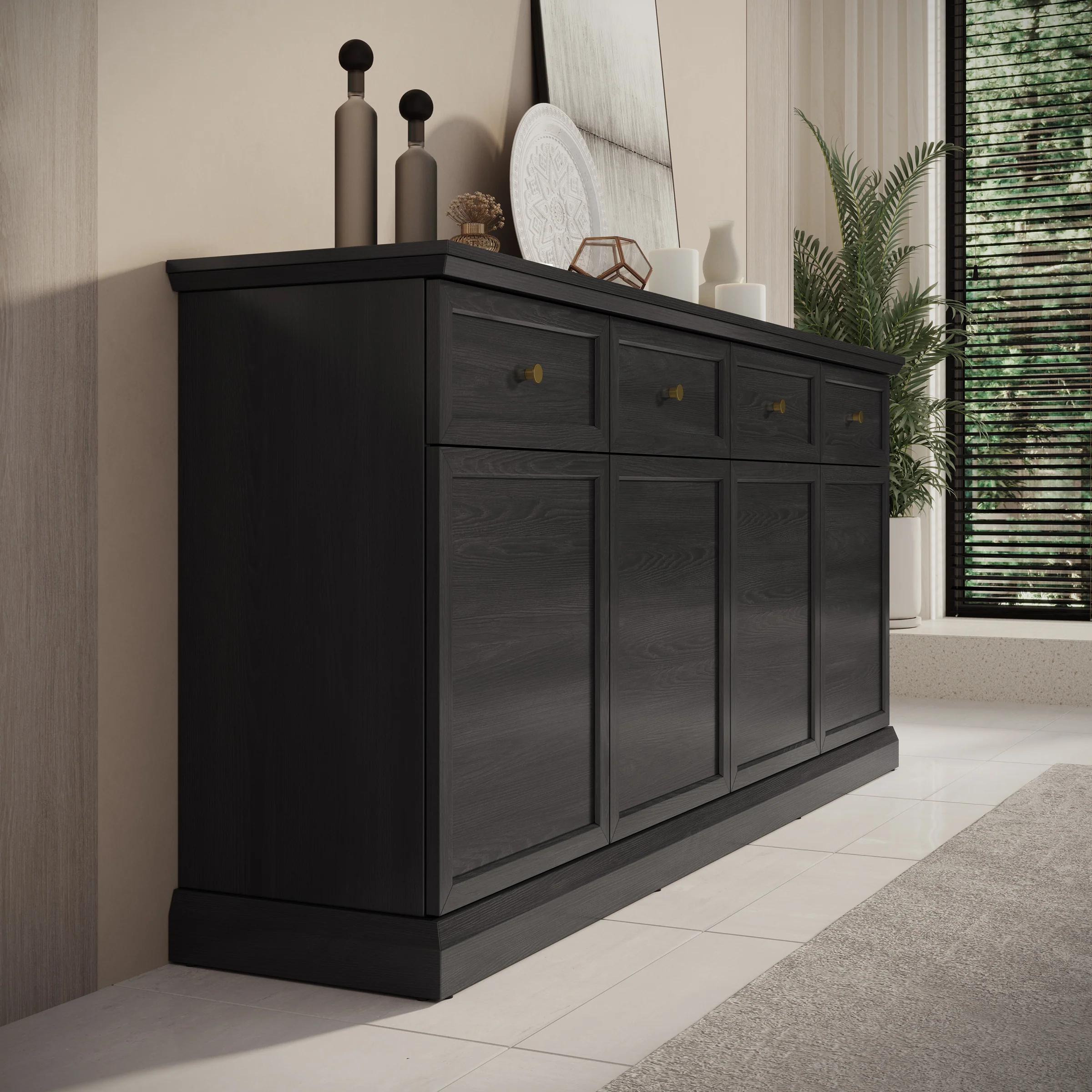 Leroy - Dressoir - Zwart - 193x40x86 cm - Image 4