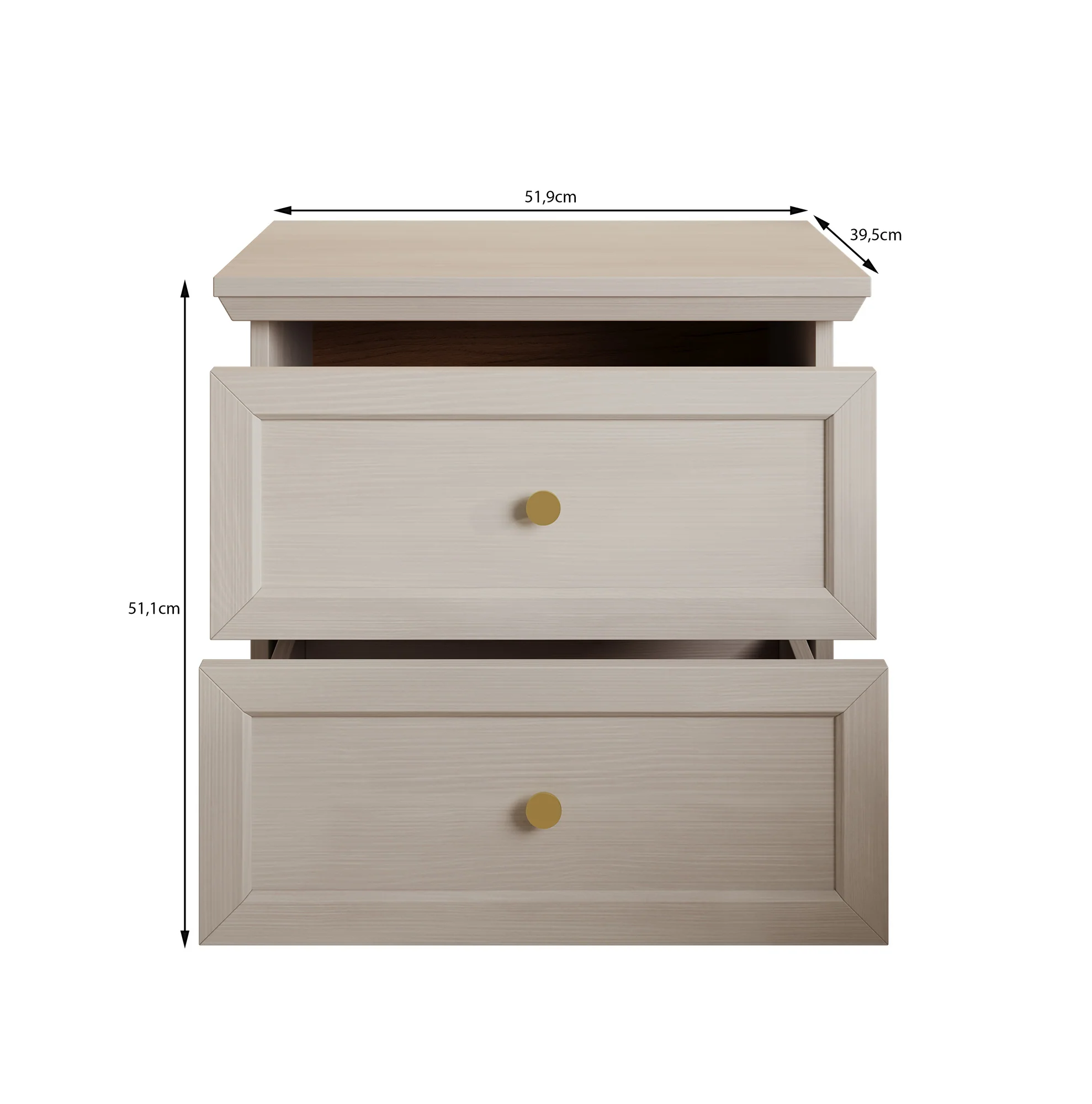 Leroy - Nachtkastje - Zwart - 52x40x51 cm - Image 4