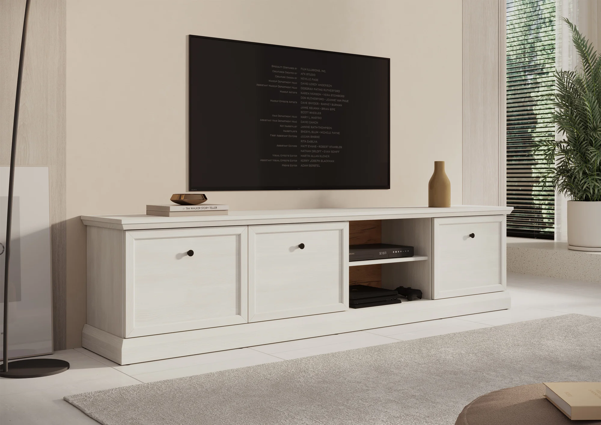 Leroy - TV-Meubel - Wit eiken - 206 cm
