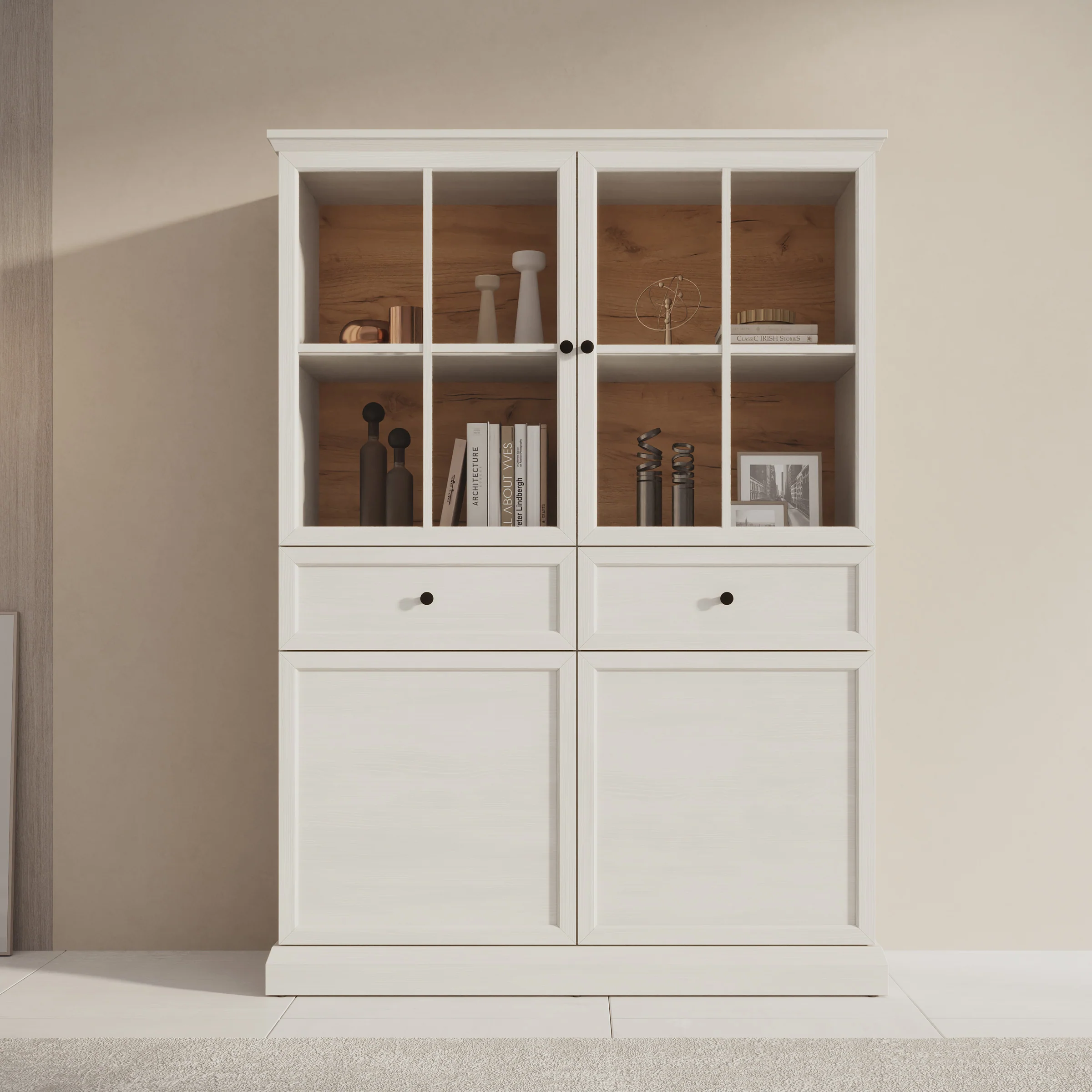 Leroy - Vitrinekast - Wit - 114x40x161 cm - Image 3