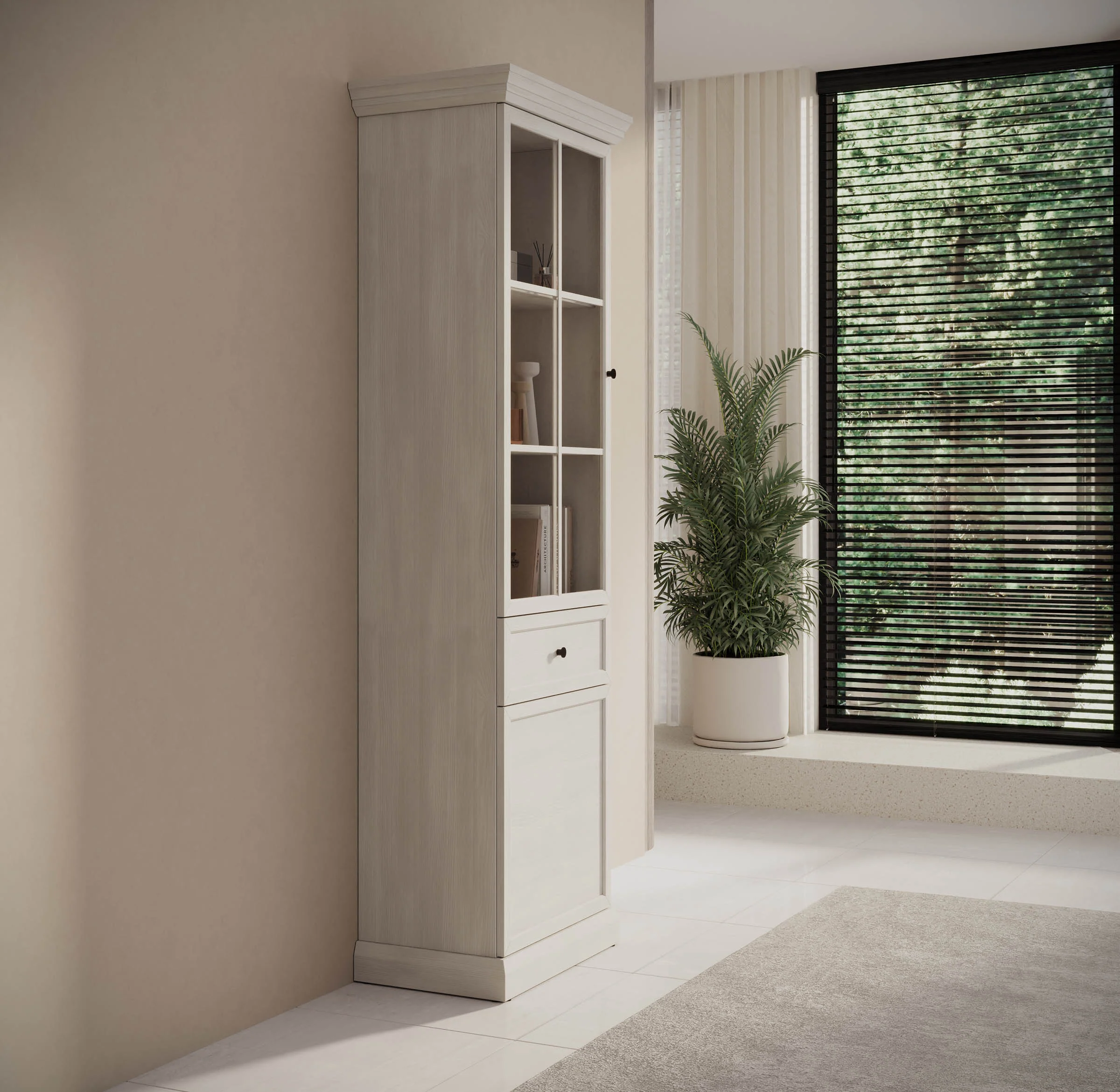 Leroy - Vitrinekast - Wit - 63x41x199 cm - Image 4