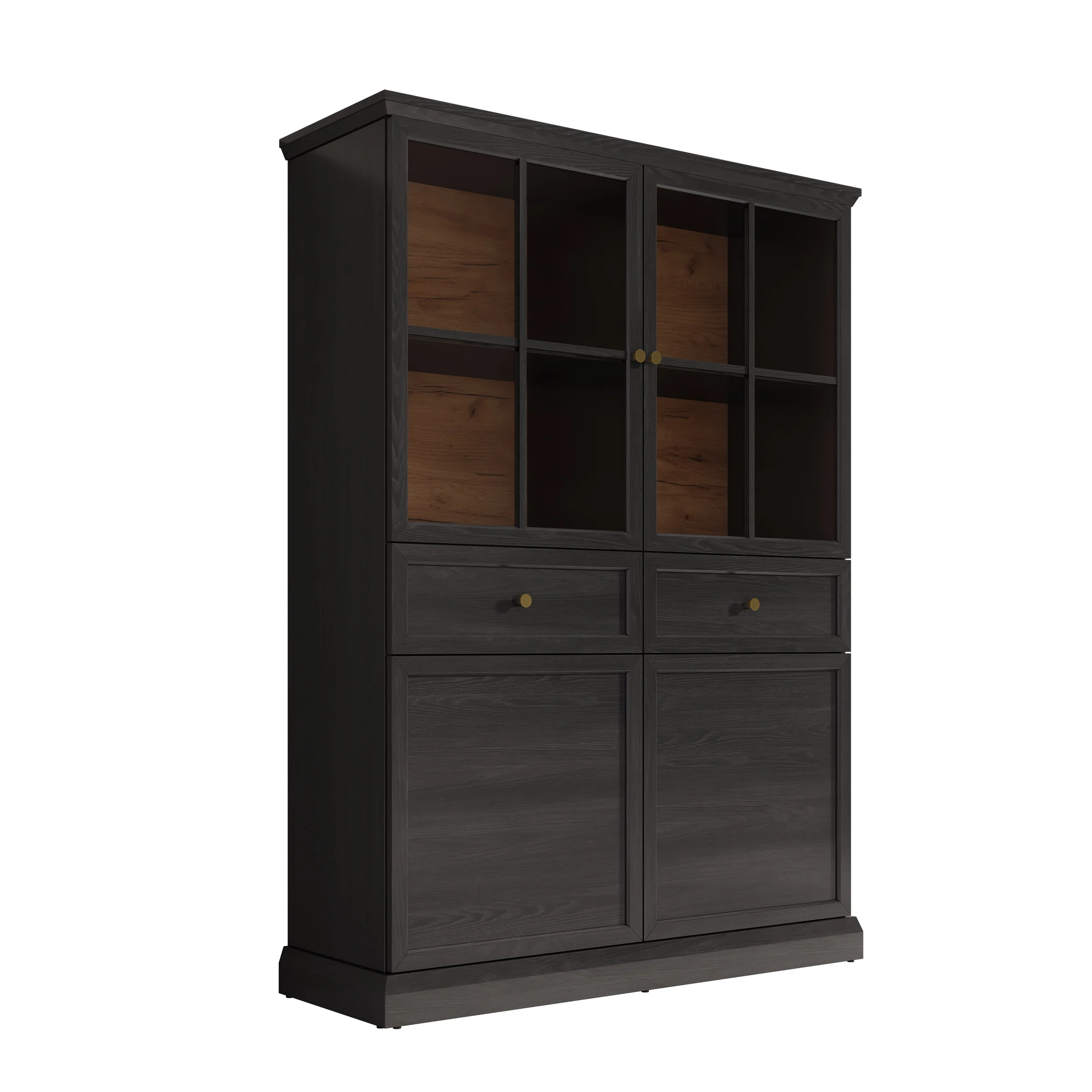 Leroy - Vitrinekast - Zwart - 114x40x161 cm - Image 6