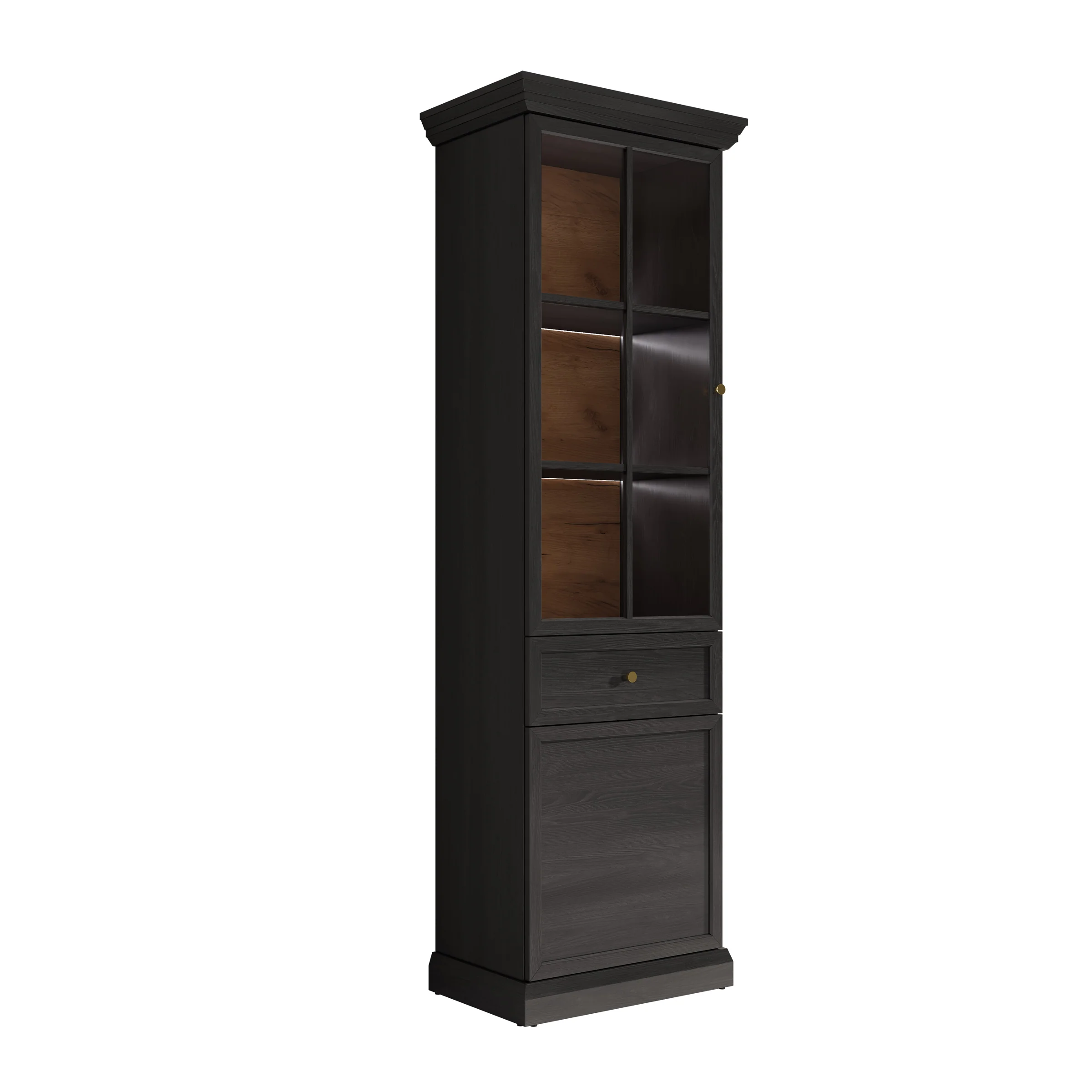 Leroy - Vitrinekast - Zwart - 63x41x199 cm - Image 7