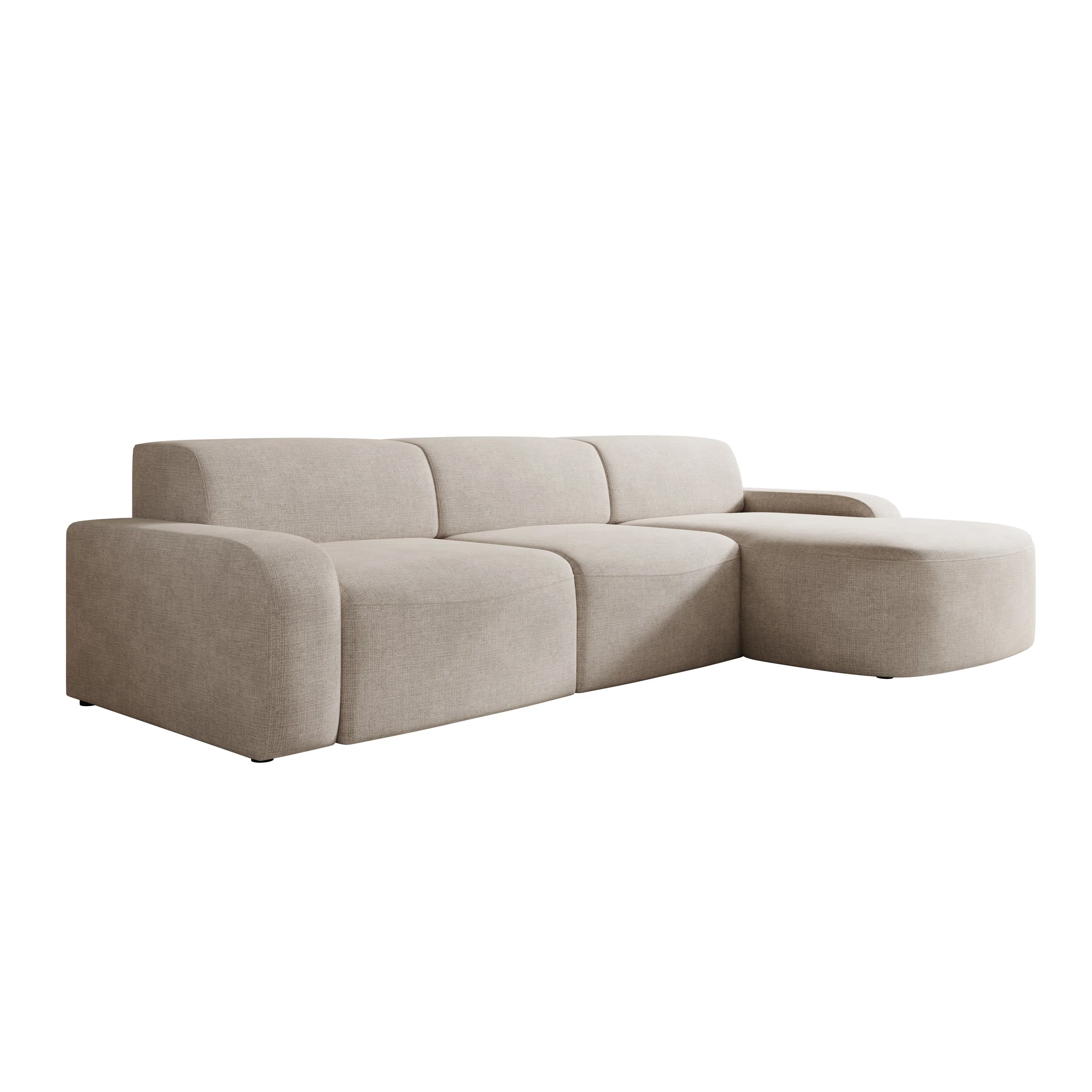 Liftado - Hoekbank 3-zits met chaise longue - Stof beige - Rechts - Image 5