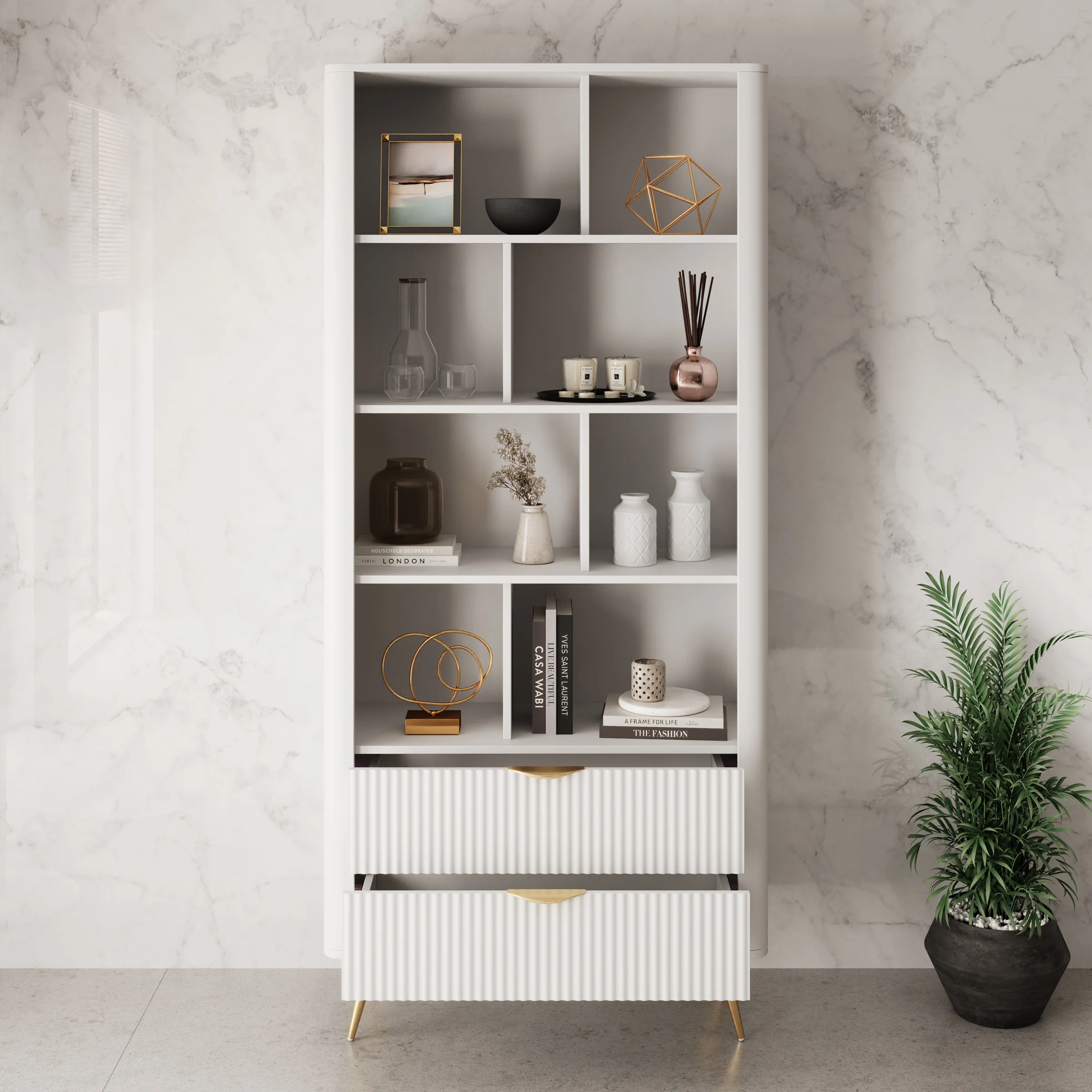 Lima - Boekenkast - Wit - 88x38x194 cm - Image 2