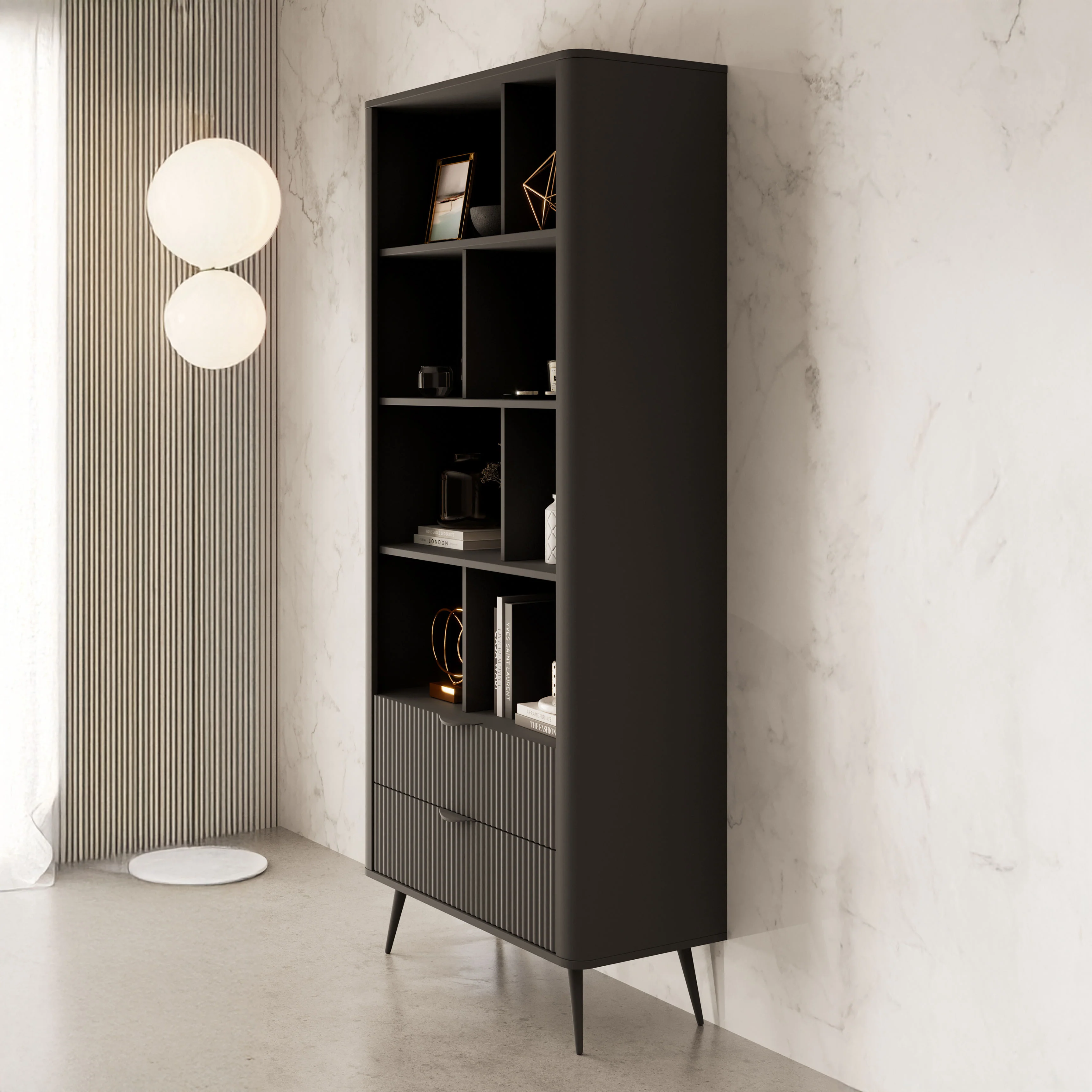 Lima - Boekenkast - Zwart - 88x38x194 cm - Image 4