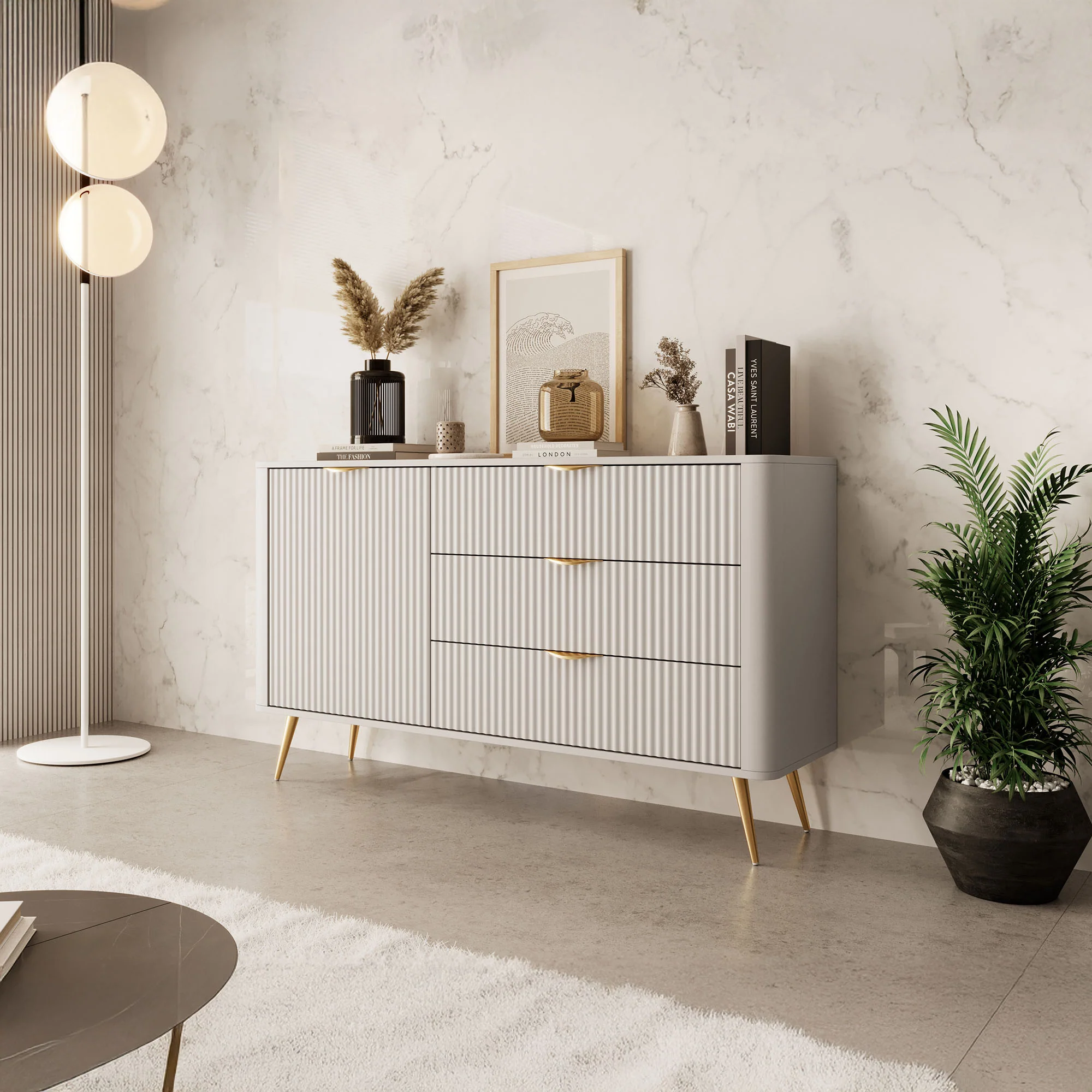 Lima - Dressoir - Beige - 138x38x81 cm