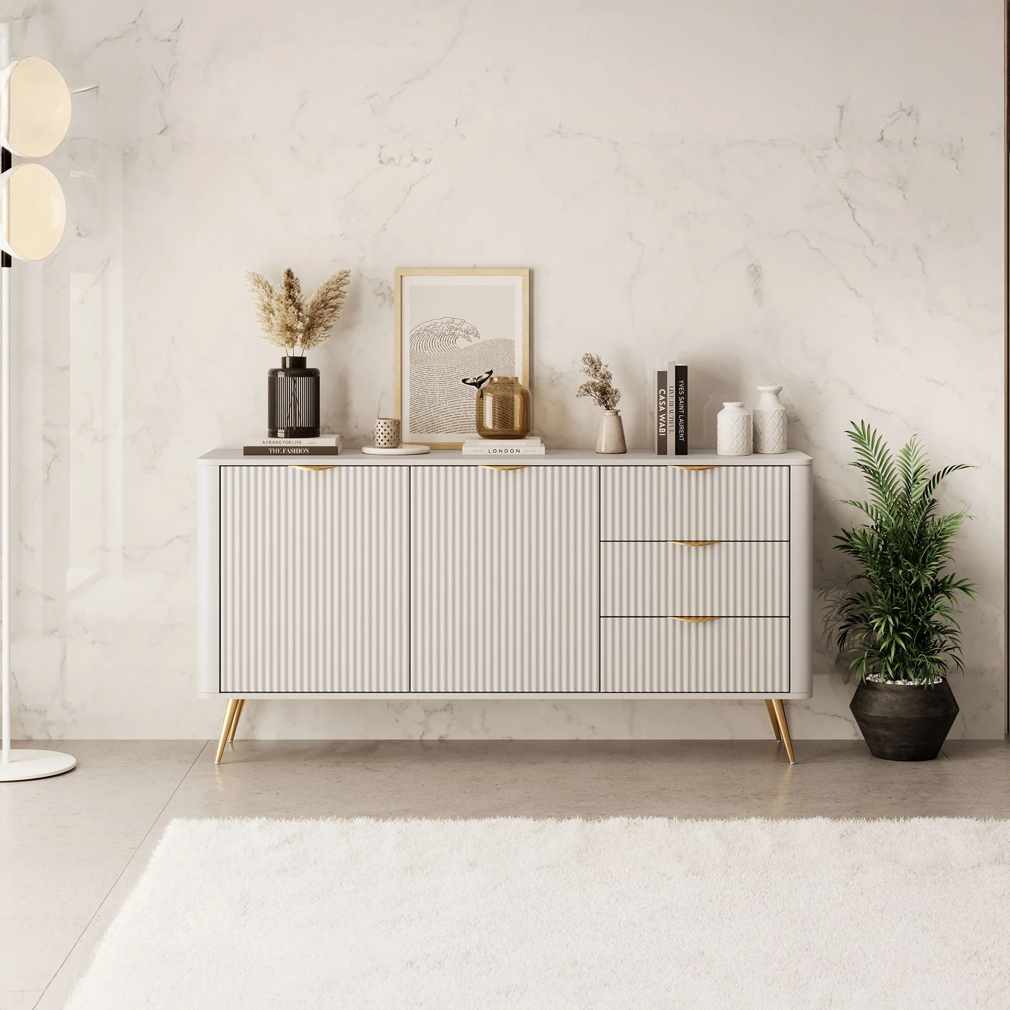 Lima - Dressoir - Beige - 163x38x81 cm - Image 3