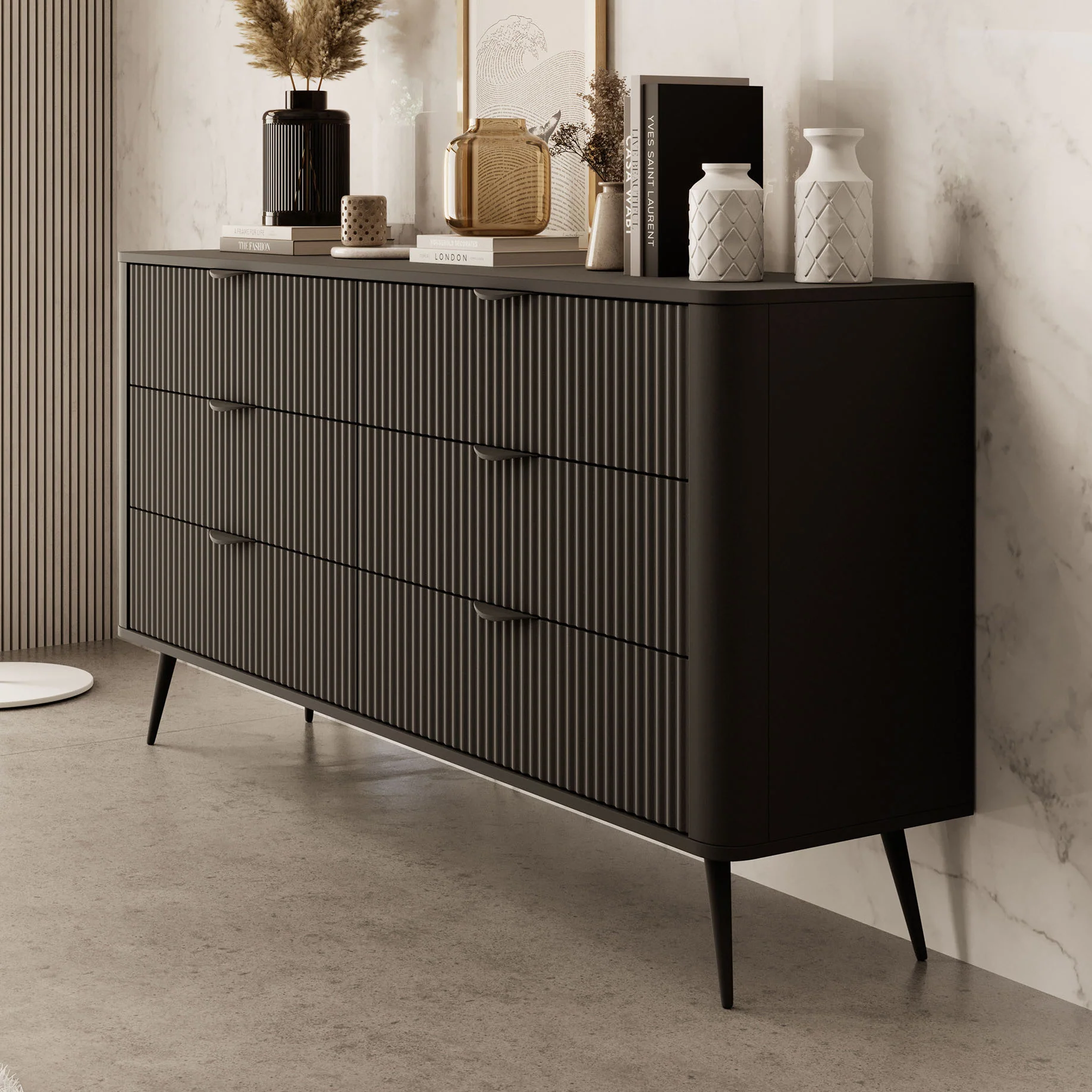 Lima - Ladekast - Zwart - 163x38x81 cm - Image 4