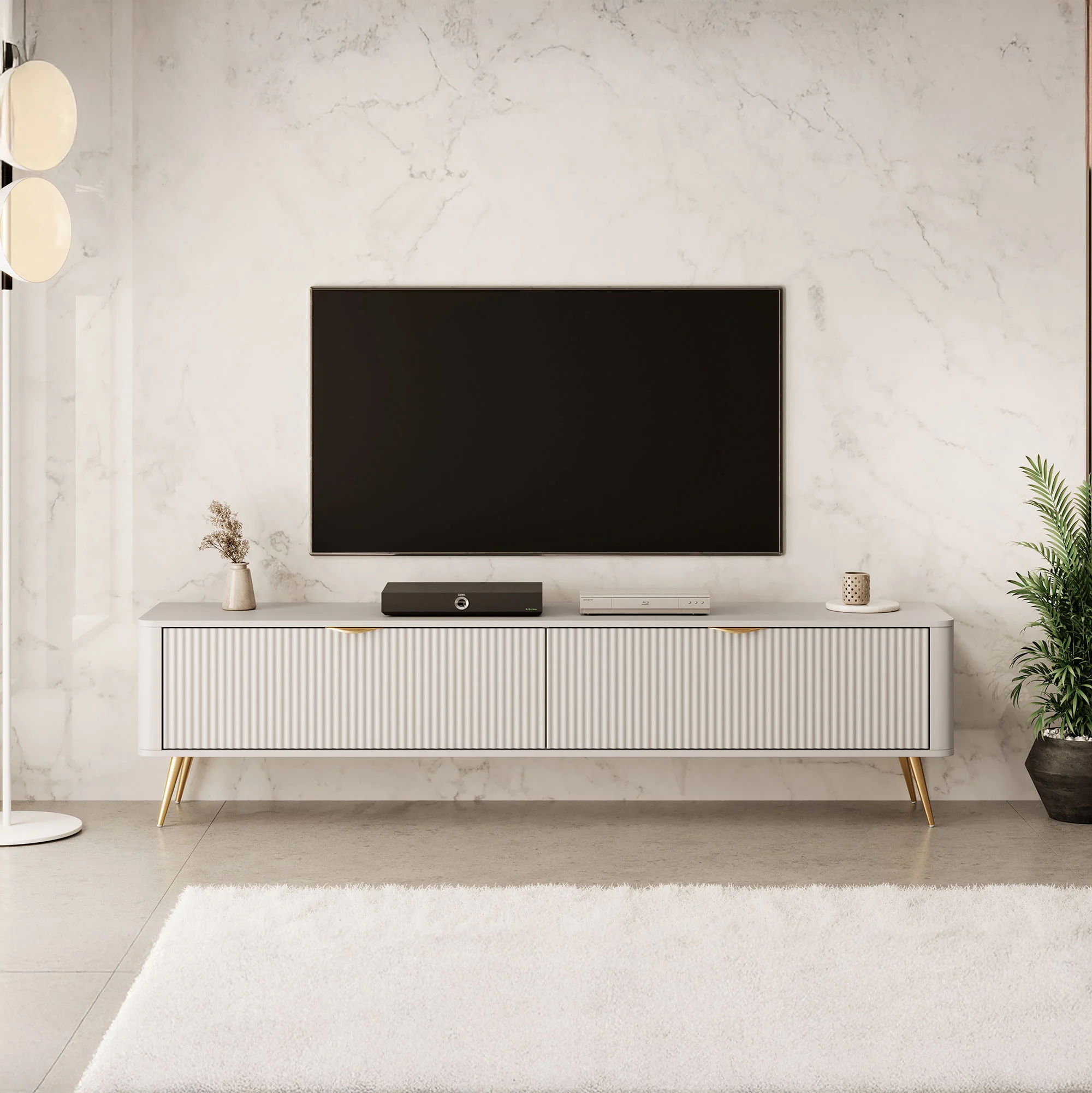 Lima - TV-Meubel - Beige - 200x38x51 cm - Image 3