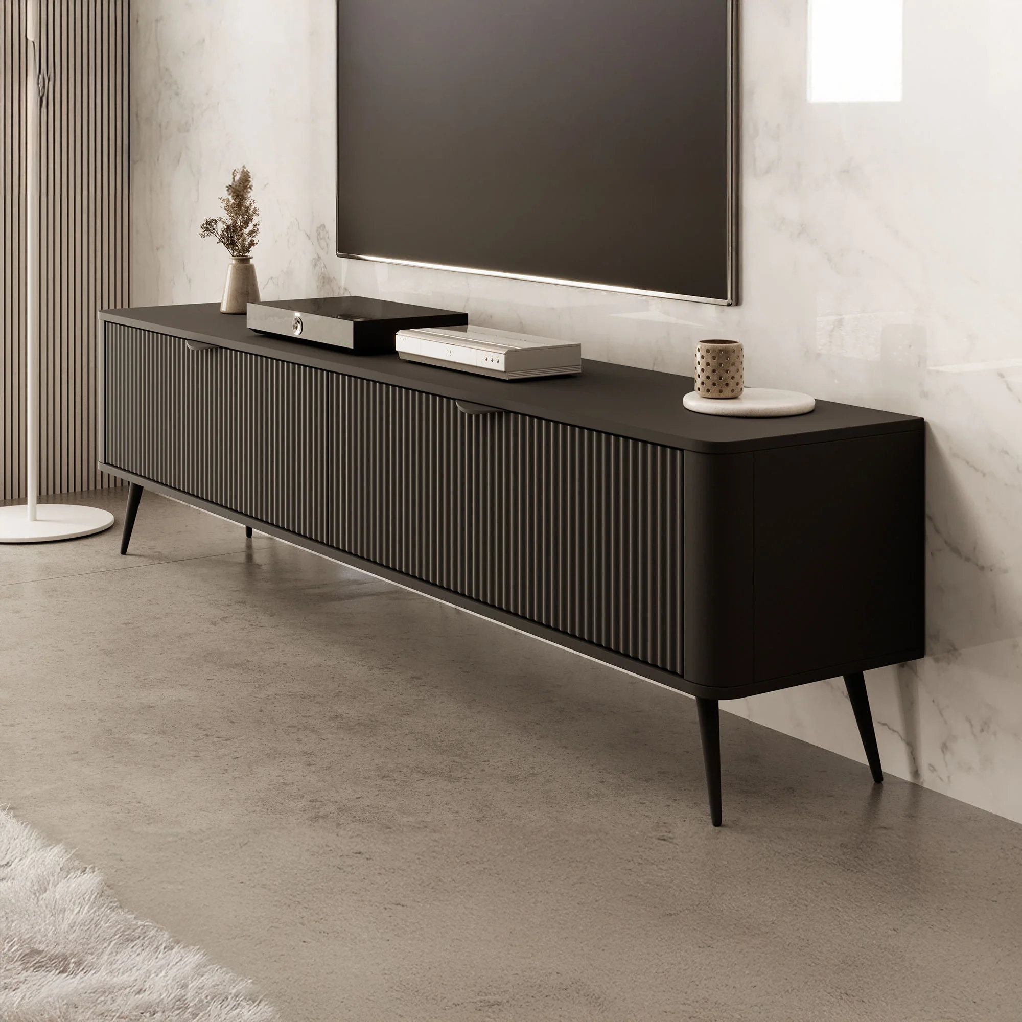 Lima - TV-Meubel - Zwart - 200x38x51 cm - Image 4