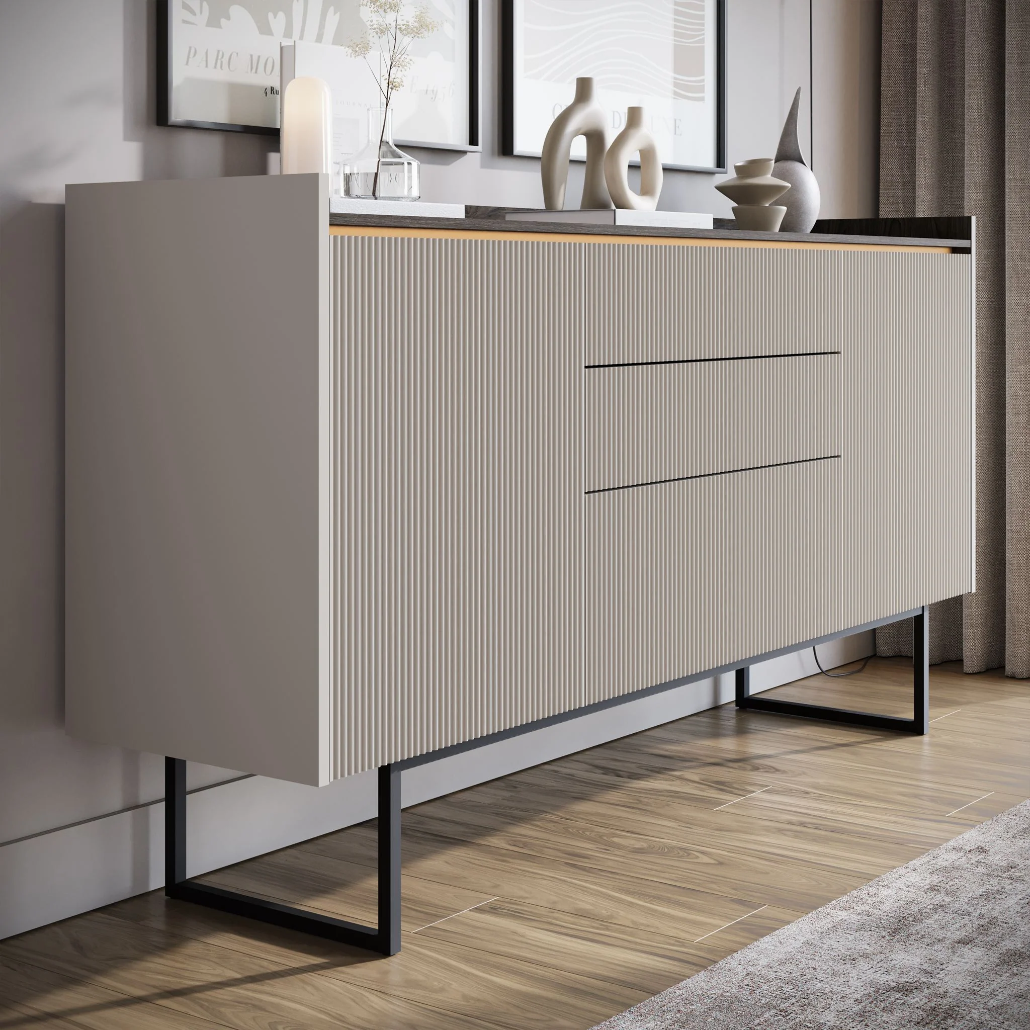 Linq - Dressoir - Beige - 166x40x86 cm - Image 4