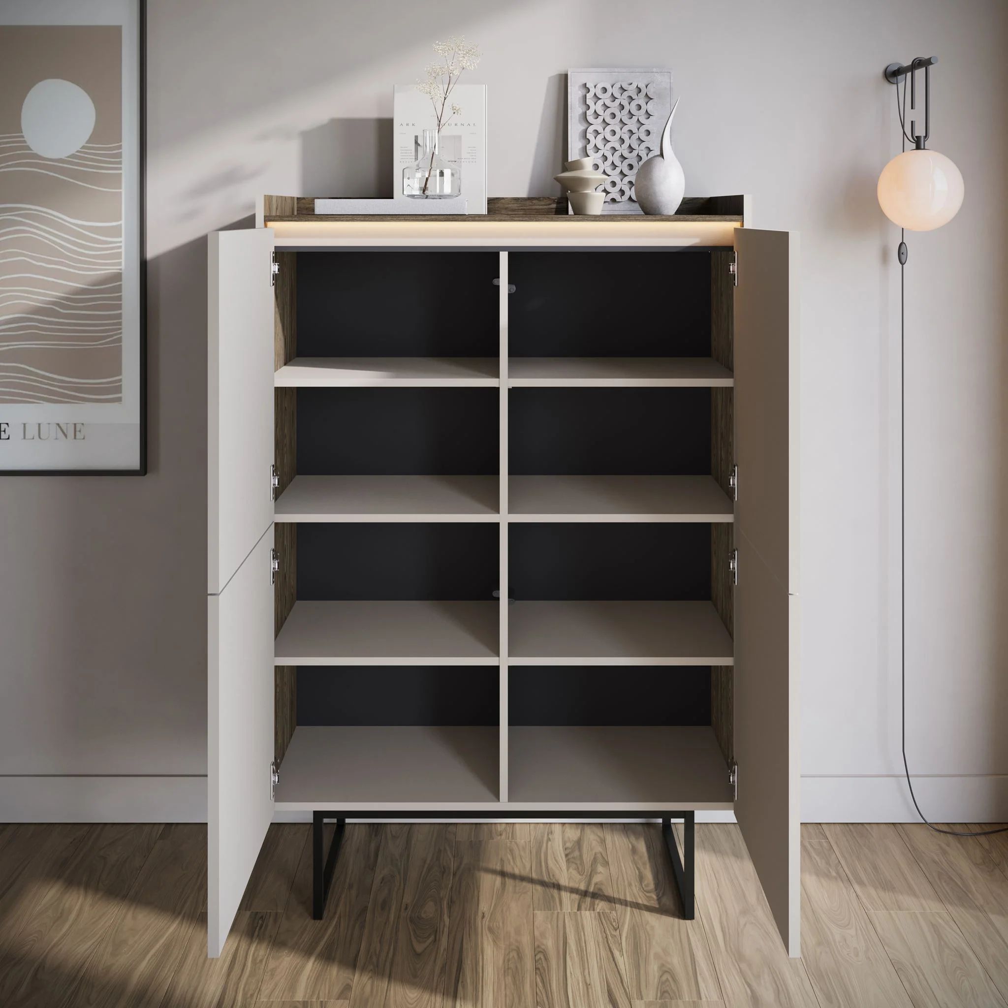 Linq - Dressoir - Beige - 98x40x144 cm - Image 3