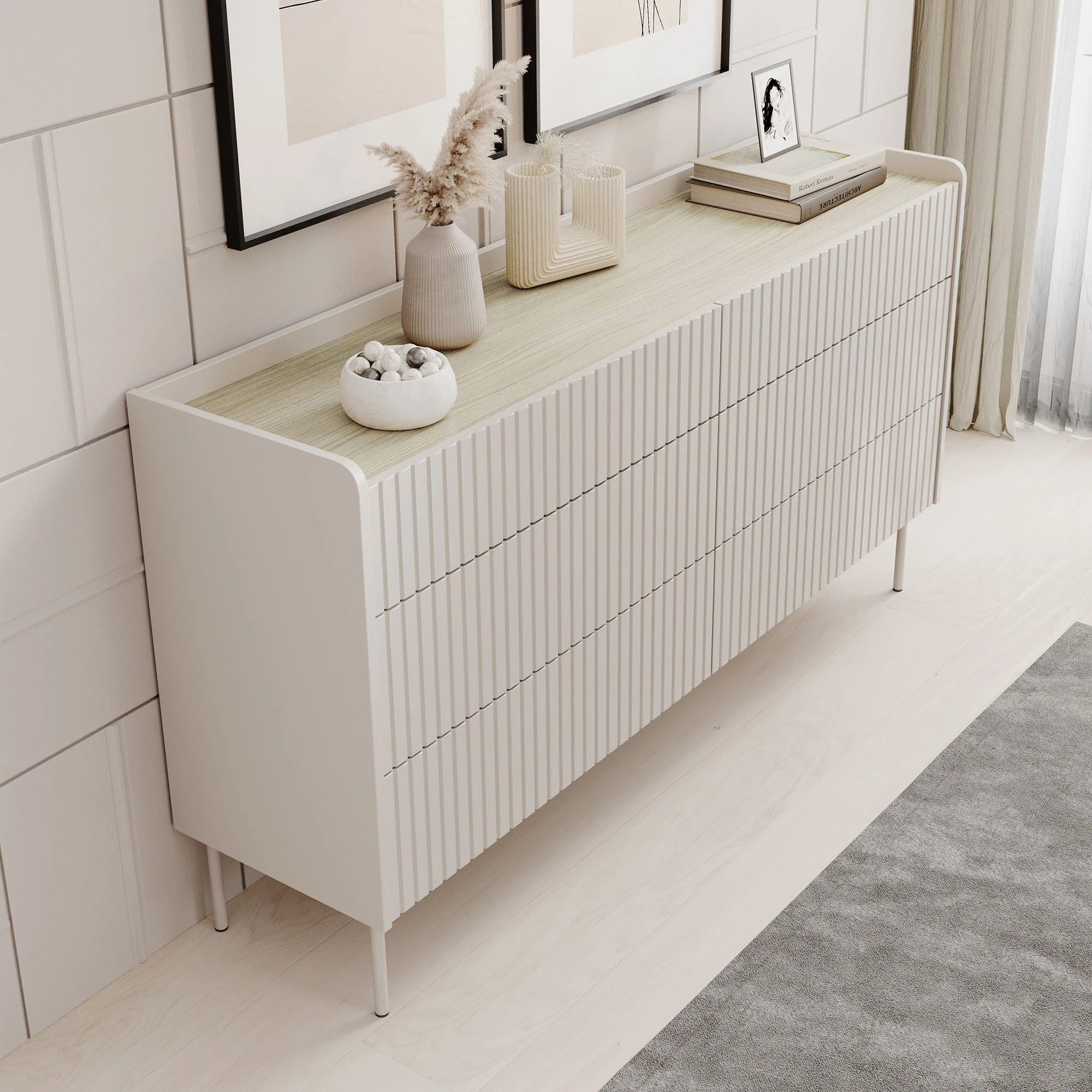 Livako - Ladekast - Beige - 153x38x82 cm - Image 4