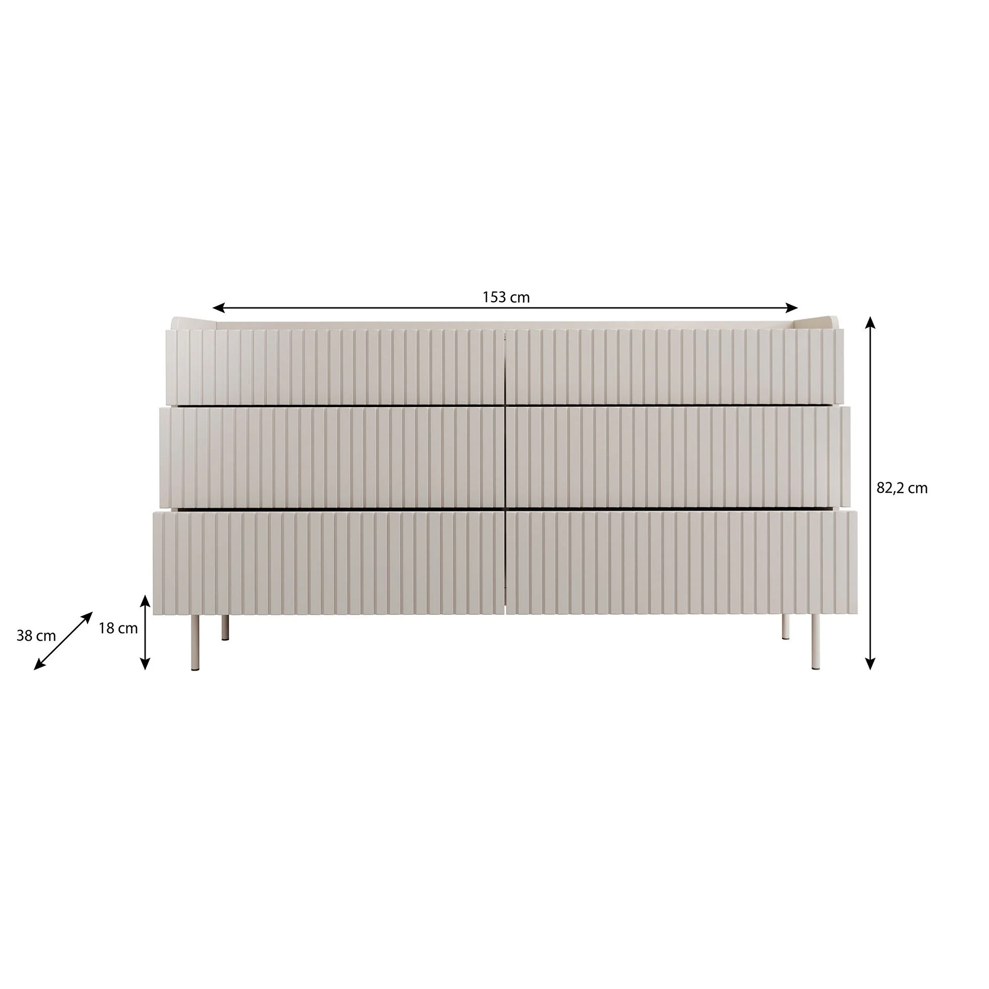 Livako - Ladekast - Beige - 153x38x82 cm - Image 5