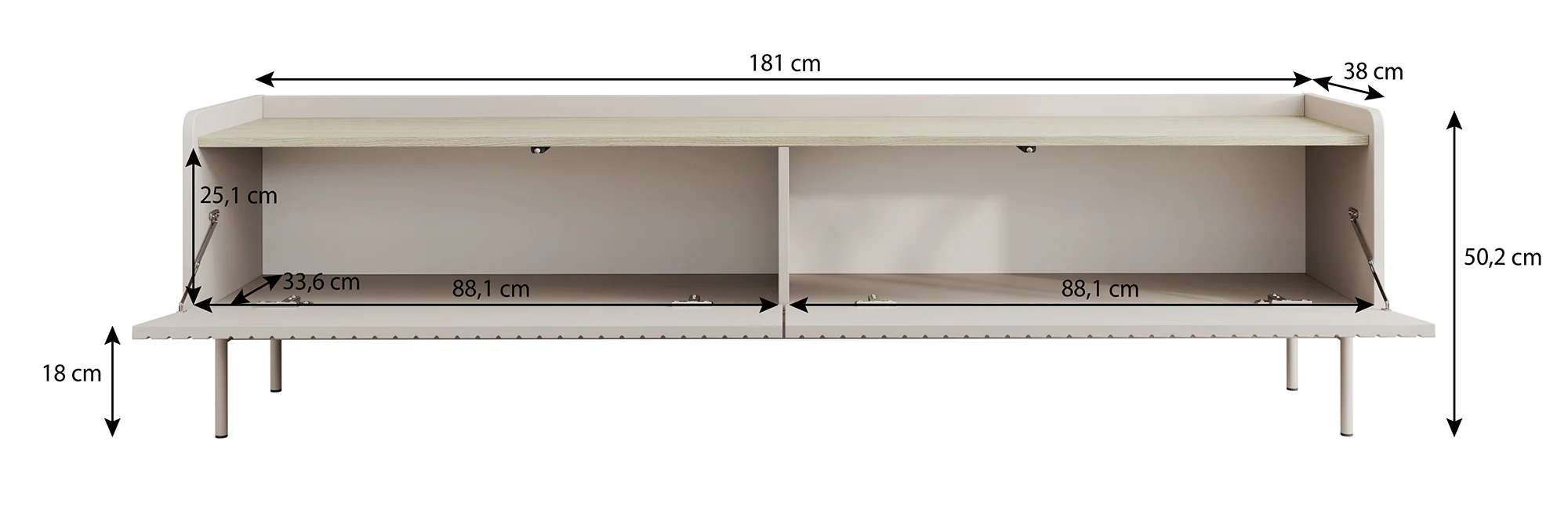 Livako - TV-Meubel - Beige  - 181 cm - Image 5