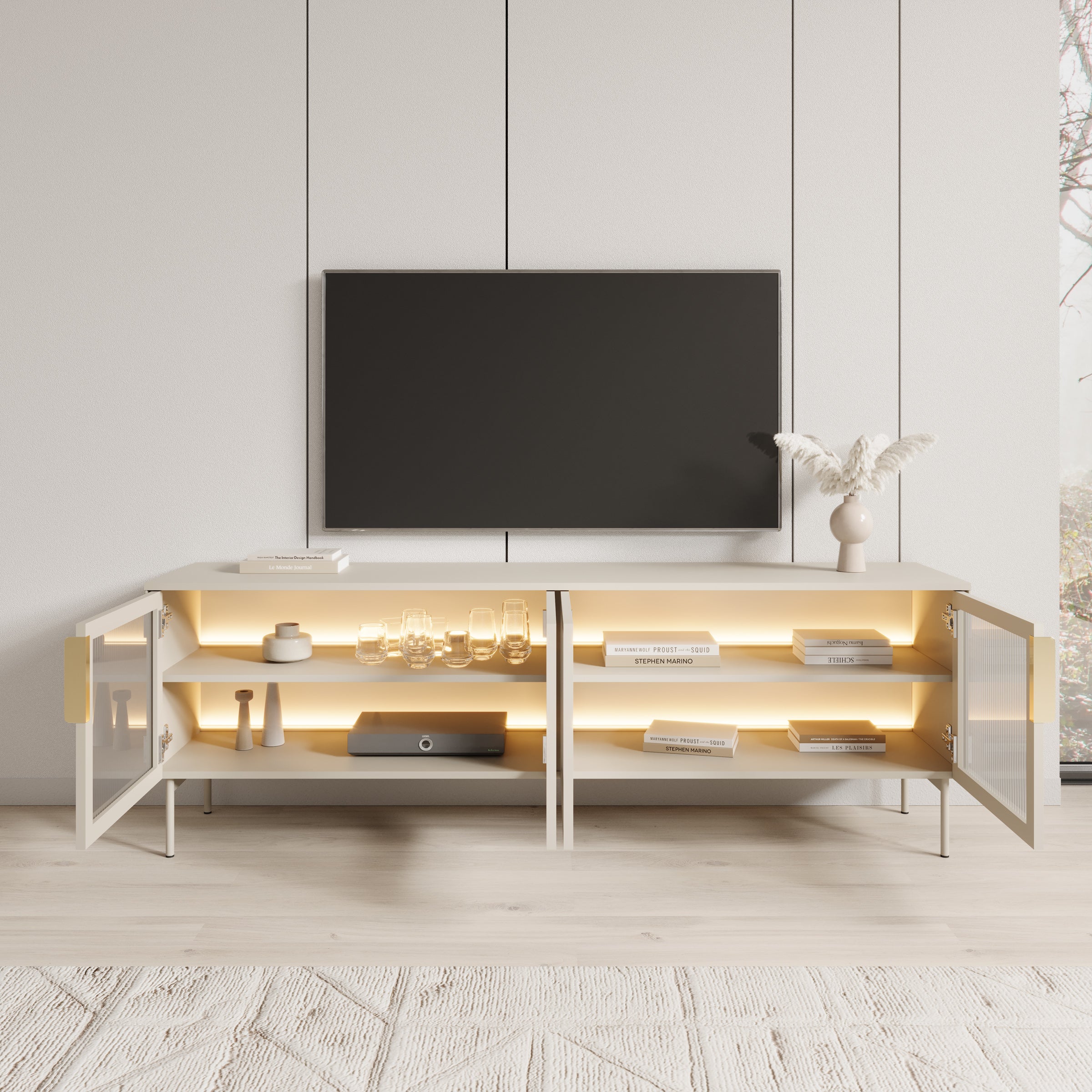 Lomo - TV-Meubel - Beige - 181x39x62 cm - Image 2