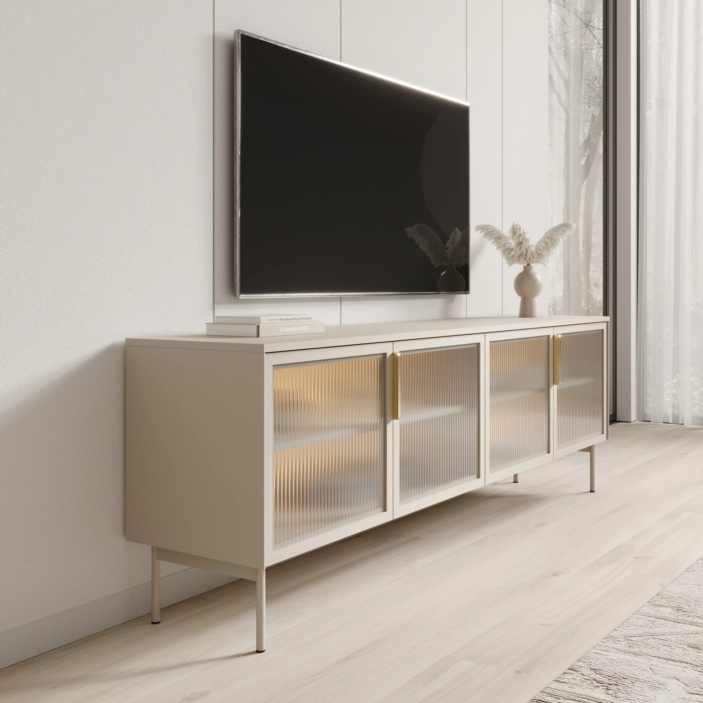 Lomo - TV-Meubel - Beige - 181x39x62 cm - Image 4